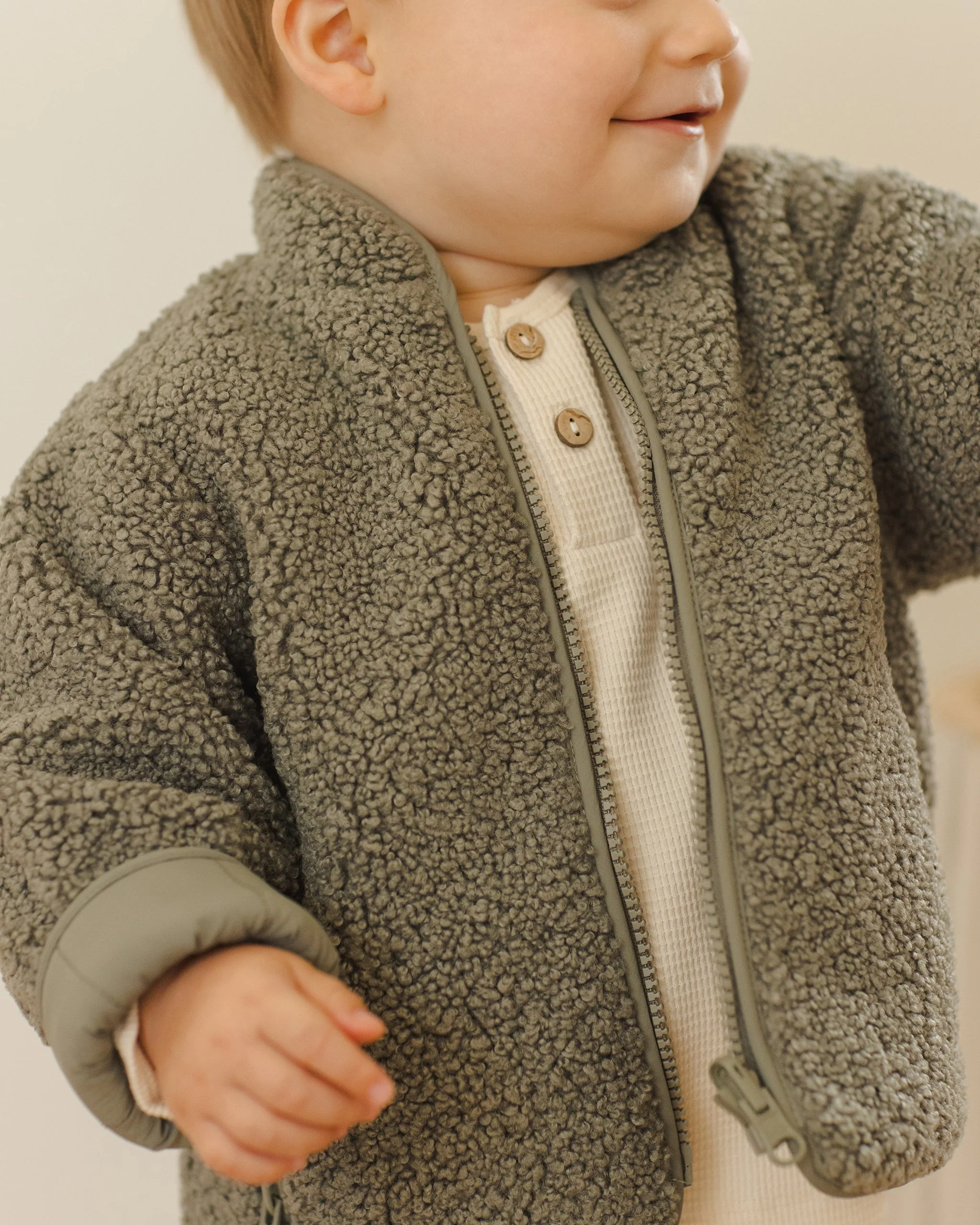 Shearling Zip Jacket || Forest - Image 4