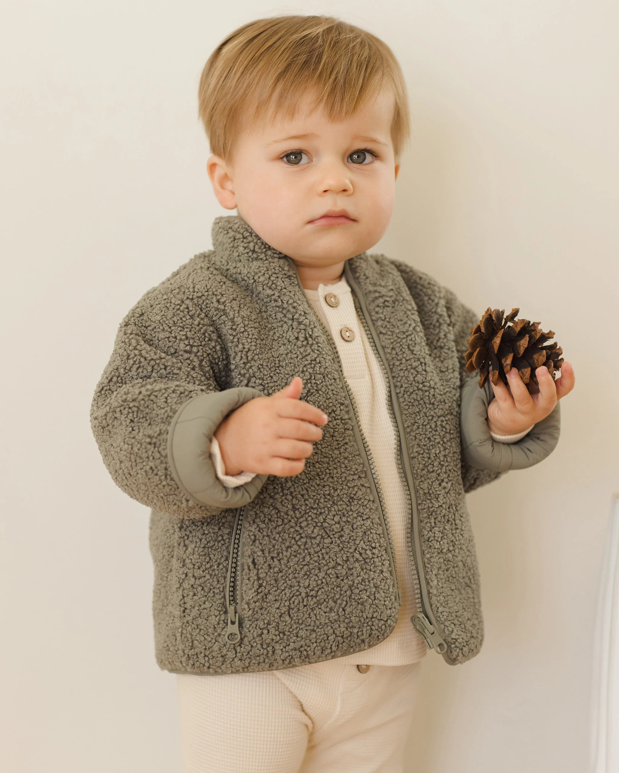 Shearling Zip Jacket || Forest - Image 5