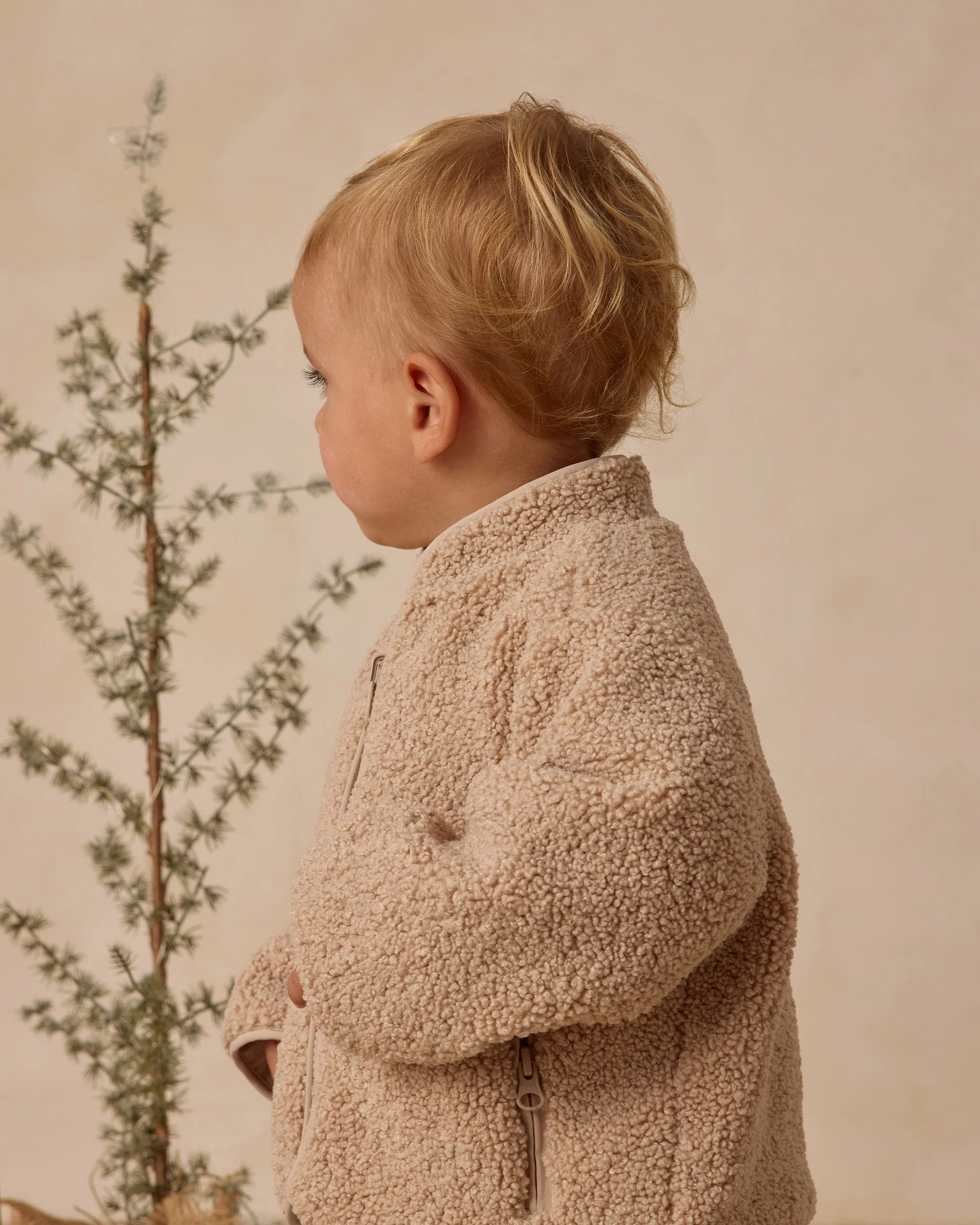 Shearling Zip Jacket || Oat - Image 4