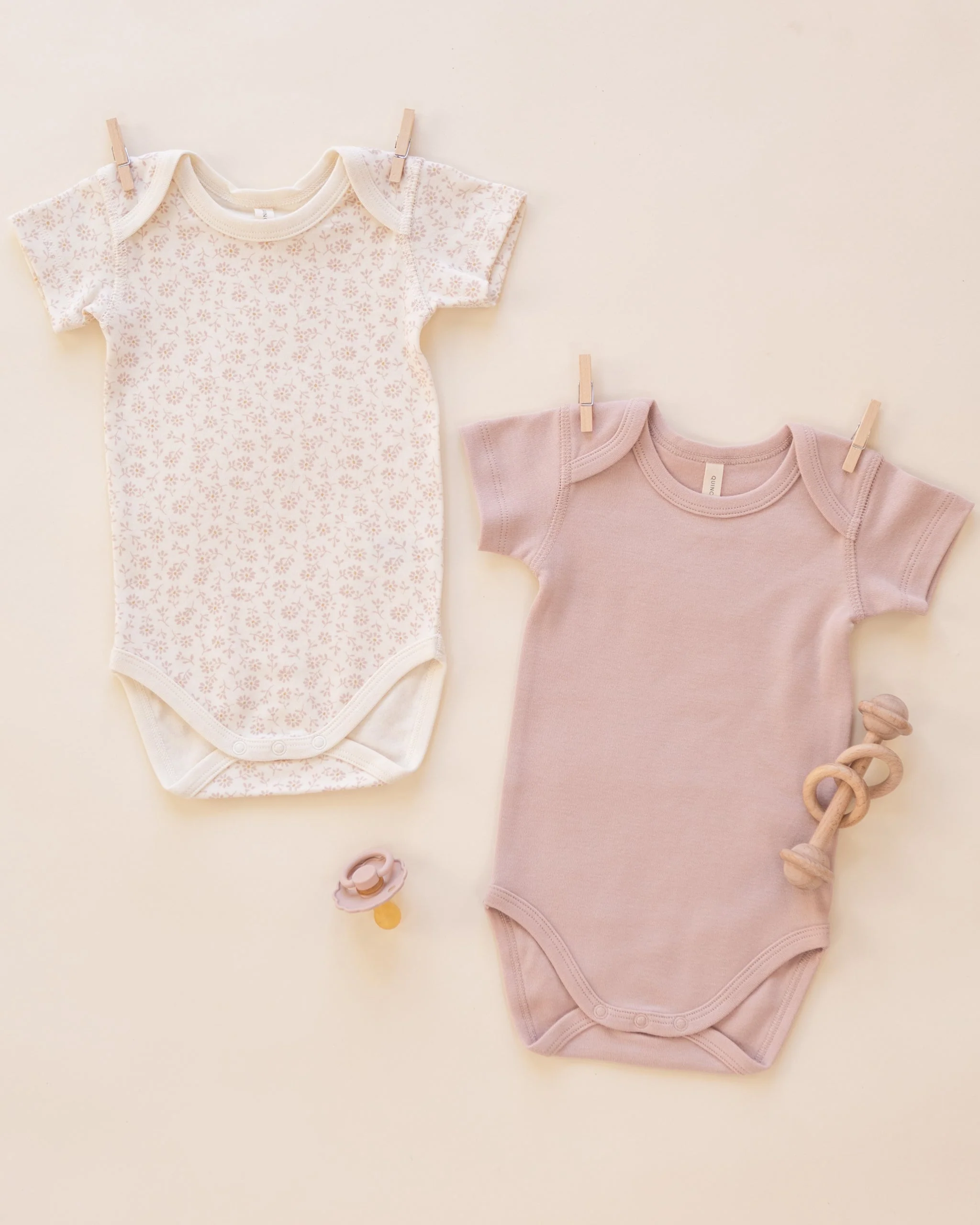 Short Sleeve Bodysuit Pack Ditsy, Blush - Image 5