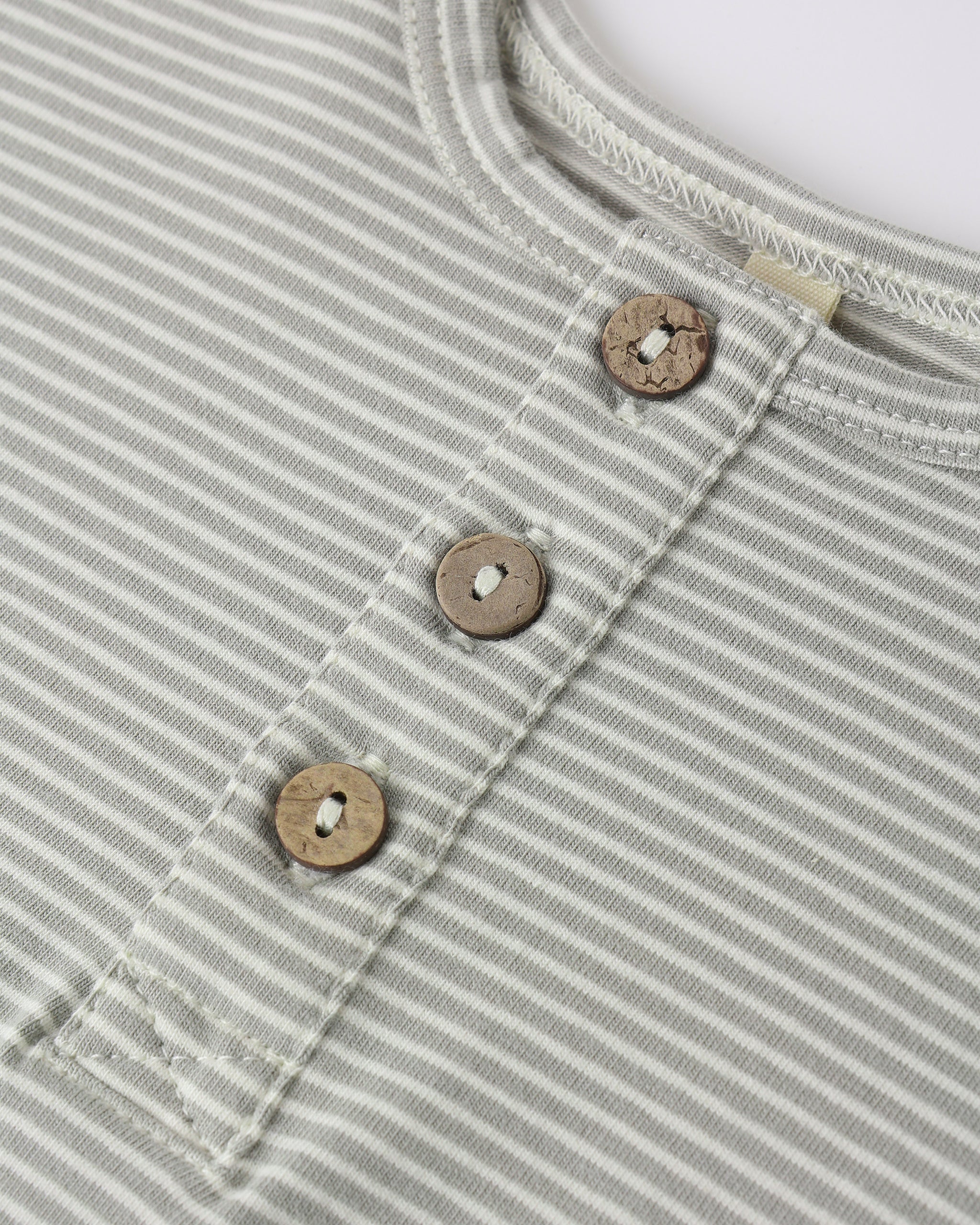 Short Sleeve One-Piece Sage Micro Stripe - Image 2