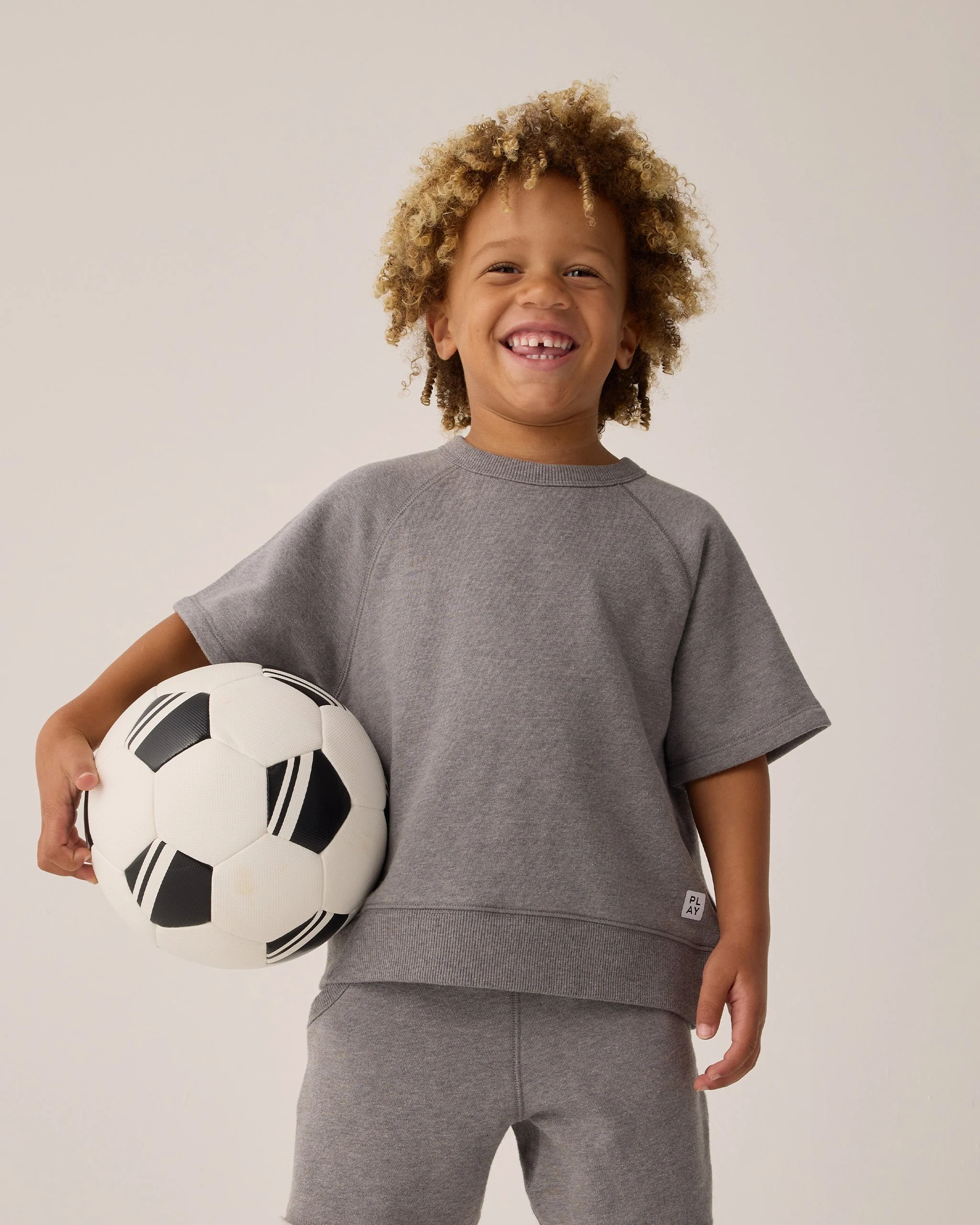 Short Sleeve Sweatshirt || Heathered Grey - Image 2