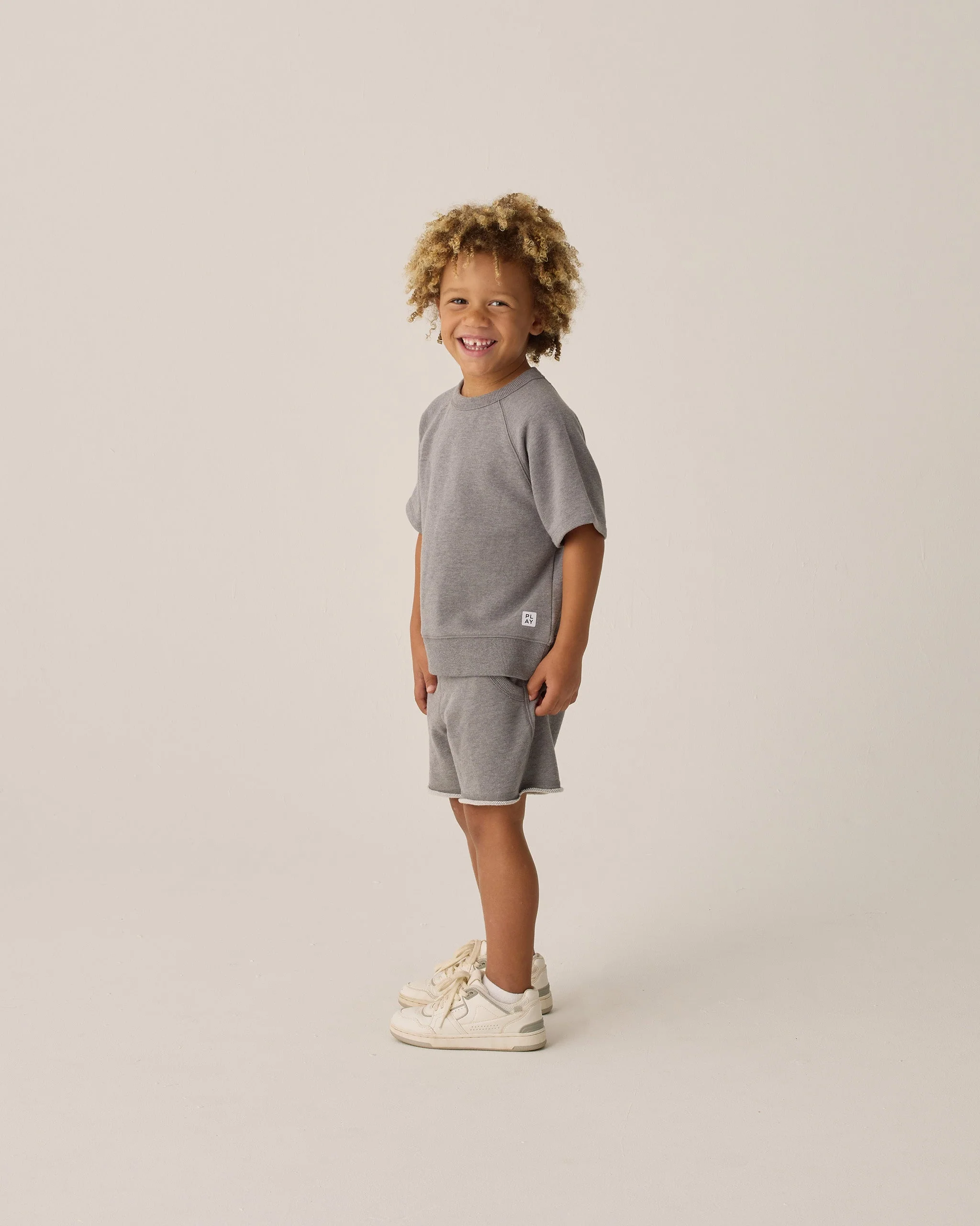 Short Sleeve Sweatshirt || Heathered Grey - Image 4