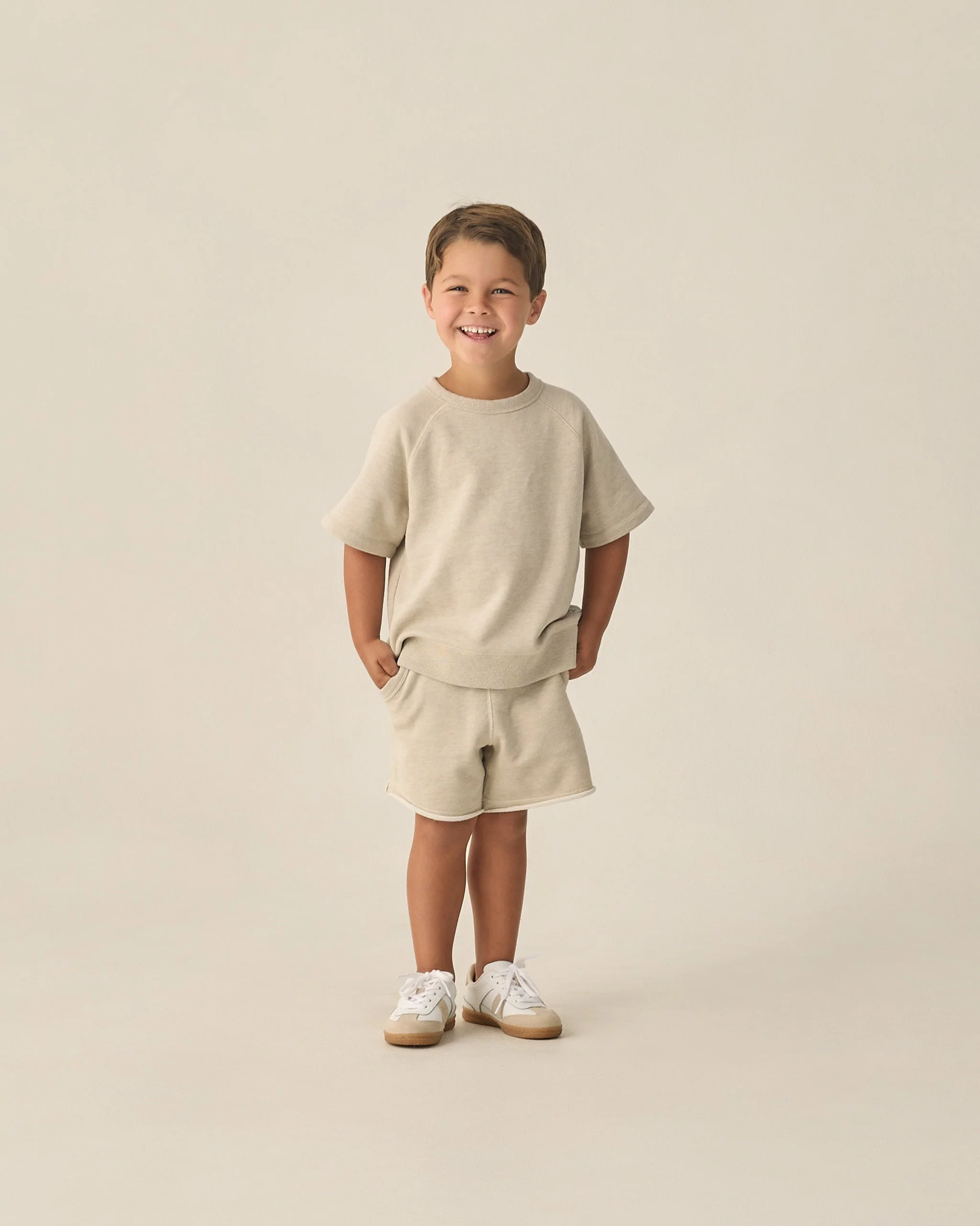 Short Sleeve Sweatshirt Heathered Oatmeal - Image 2