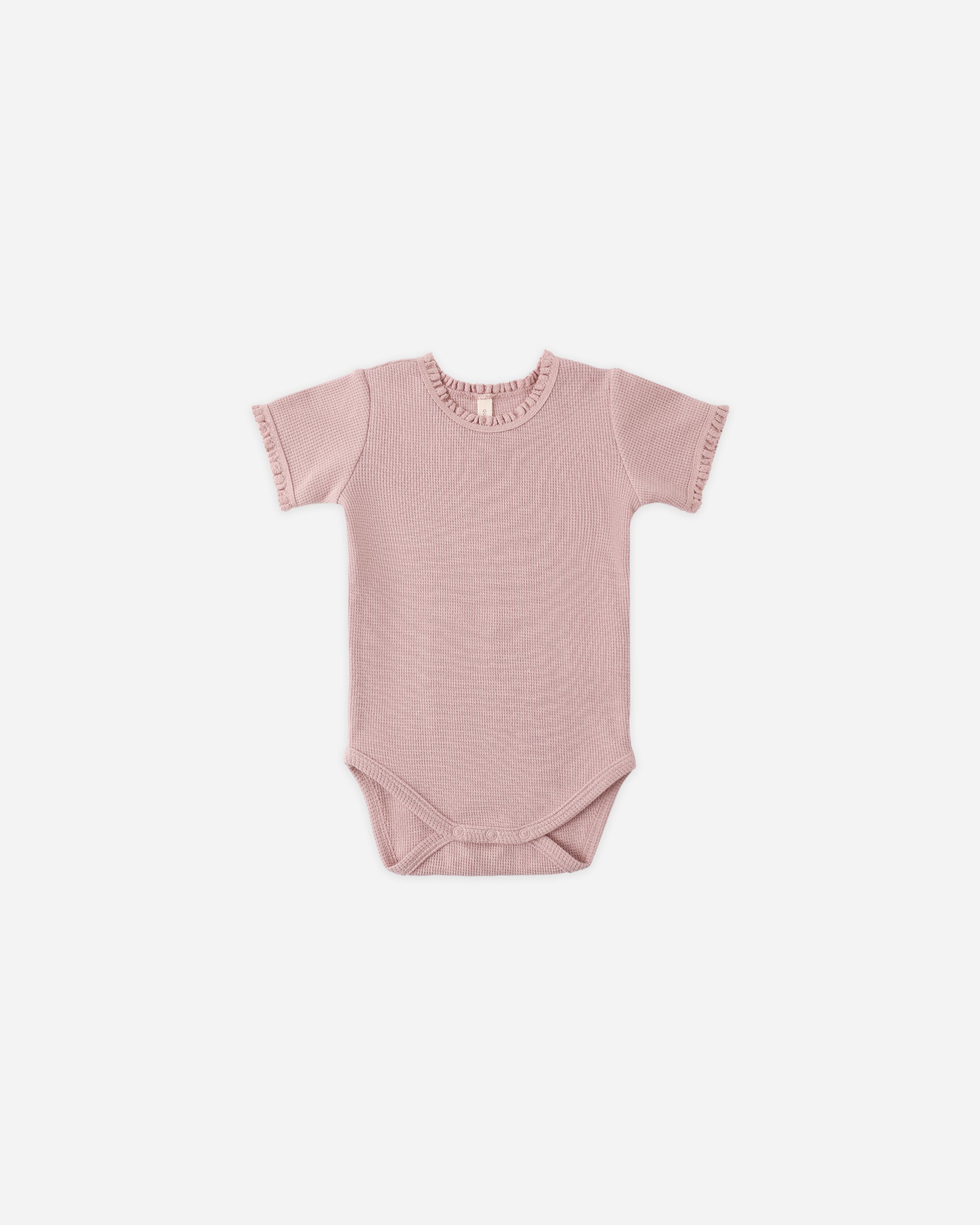 Short Sleeve Waffle Bodysuit Mauve