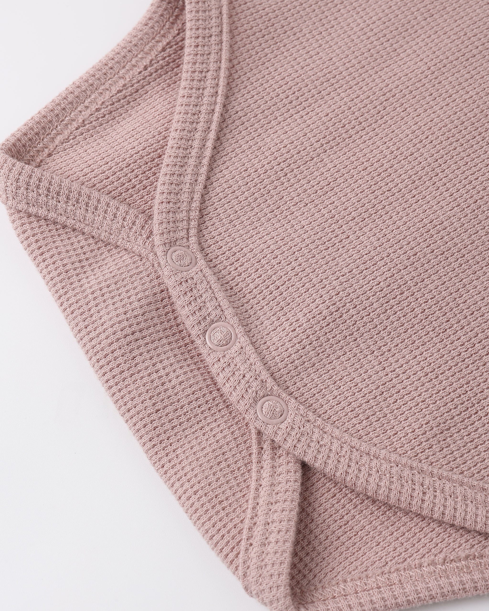 Short Sleeve Waffle Bodysuit Mauve - Image 4