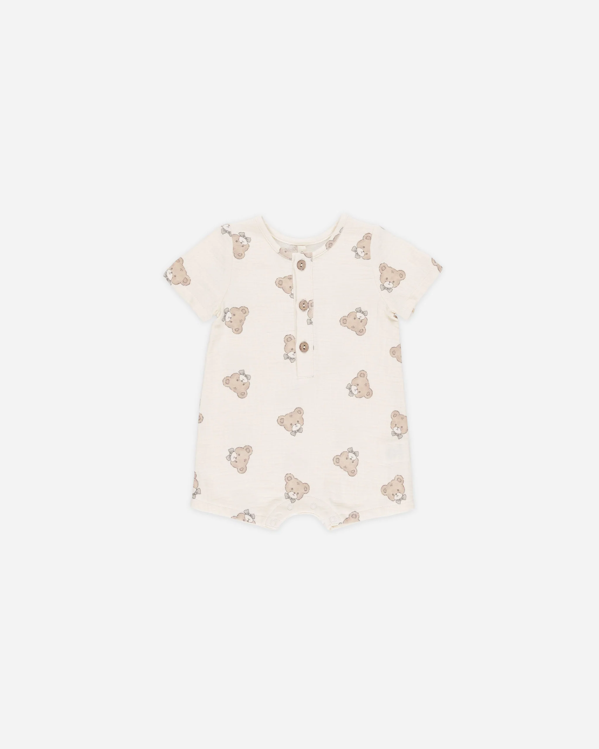 Short Sleeve Woven Romper || Teddy