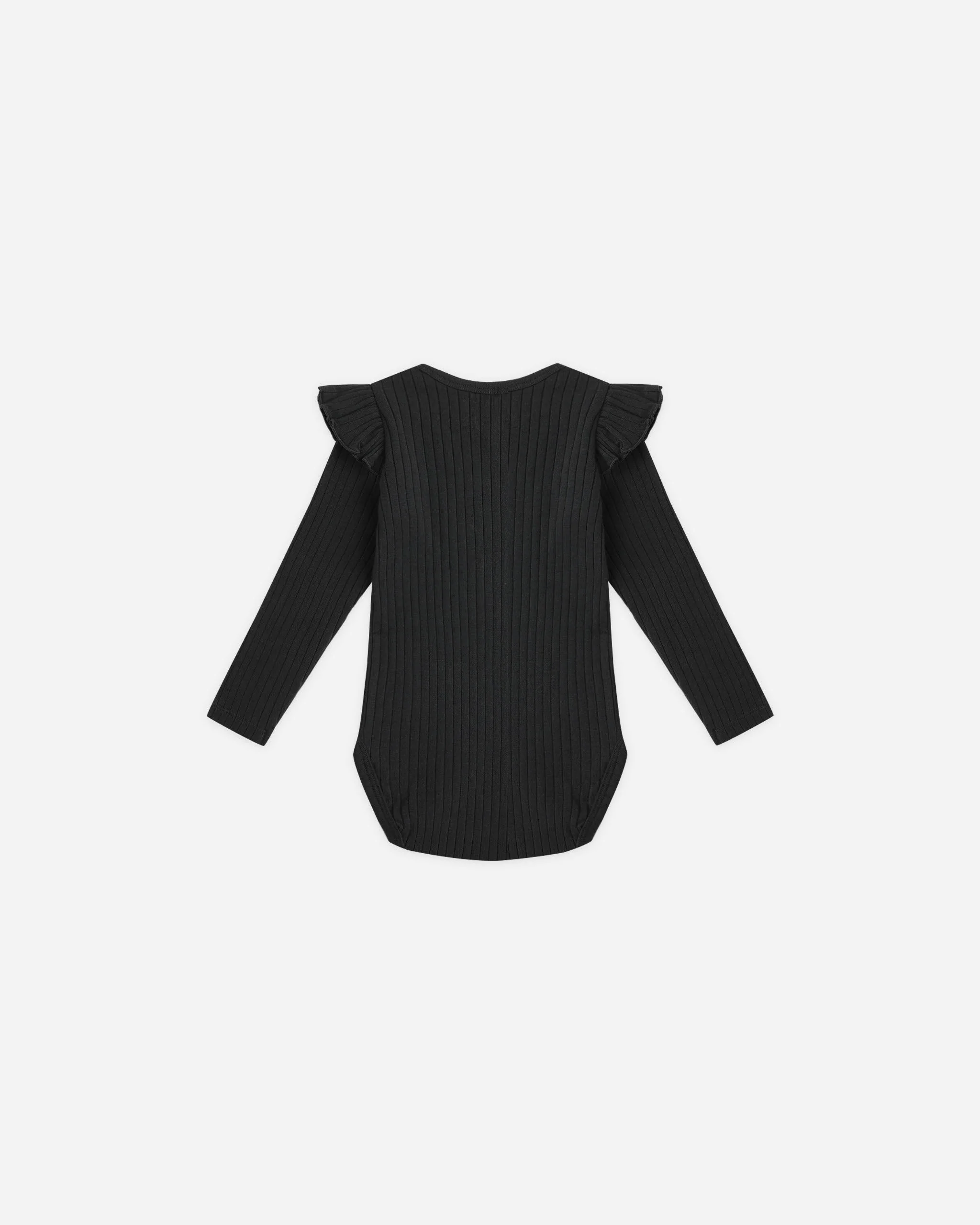 Shoulder Ruffle Bodysuit || Black - Image 2