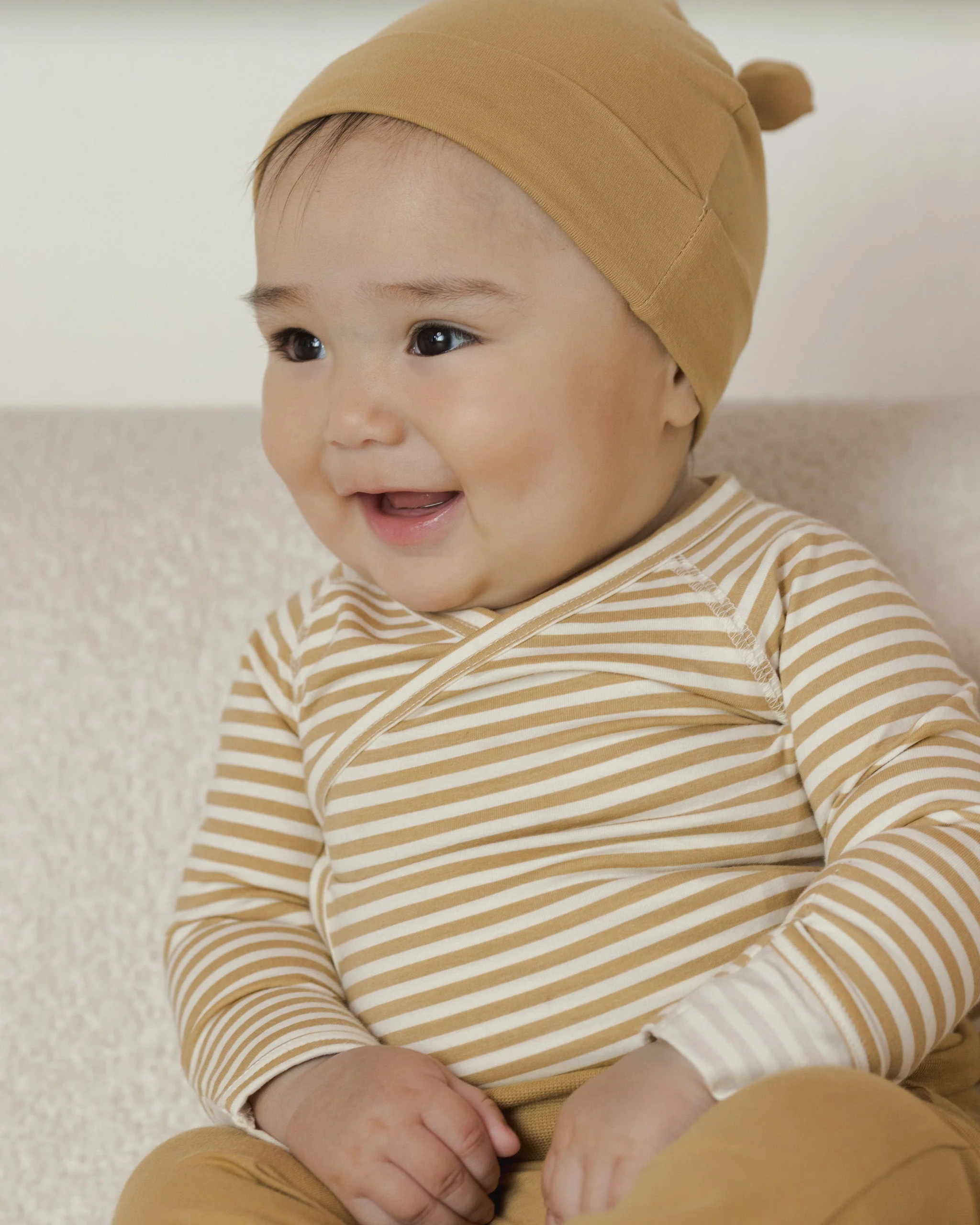 Side Snap Bodysuit || Honey Stripe - Image 3