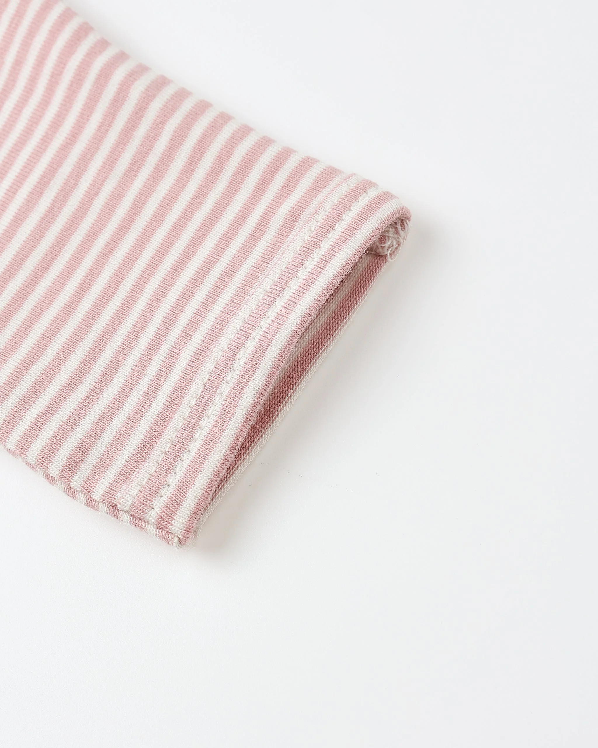 Side Snap Bodysuit + Pant Set || Rose Micro Stripe - Image 6