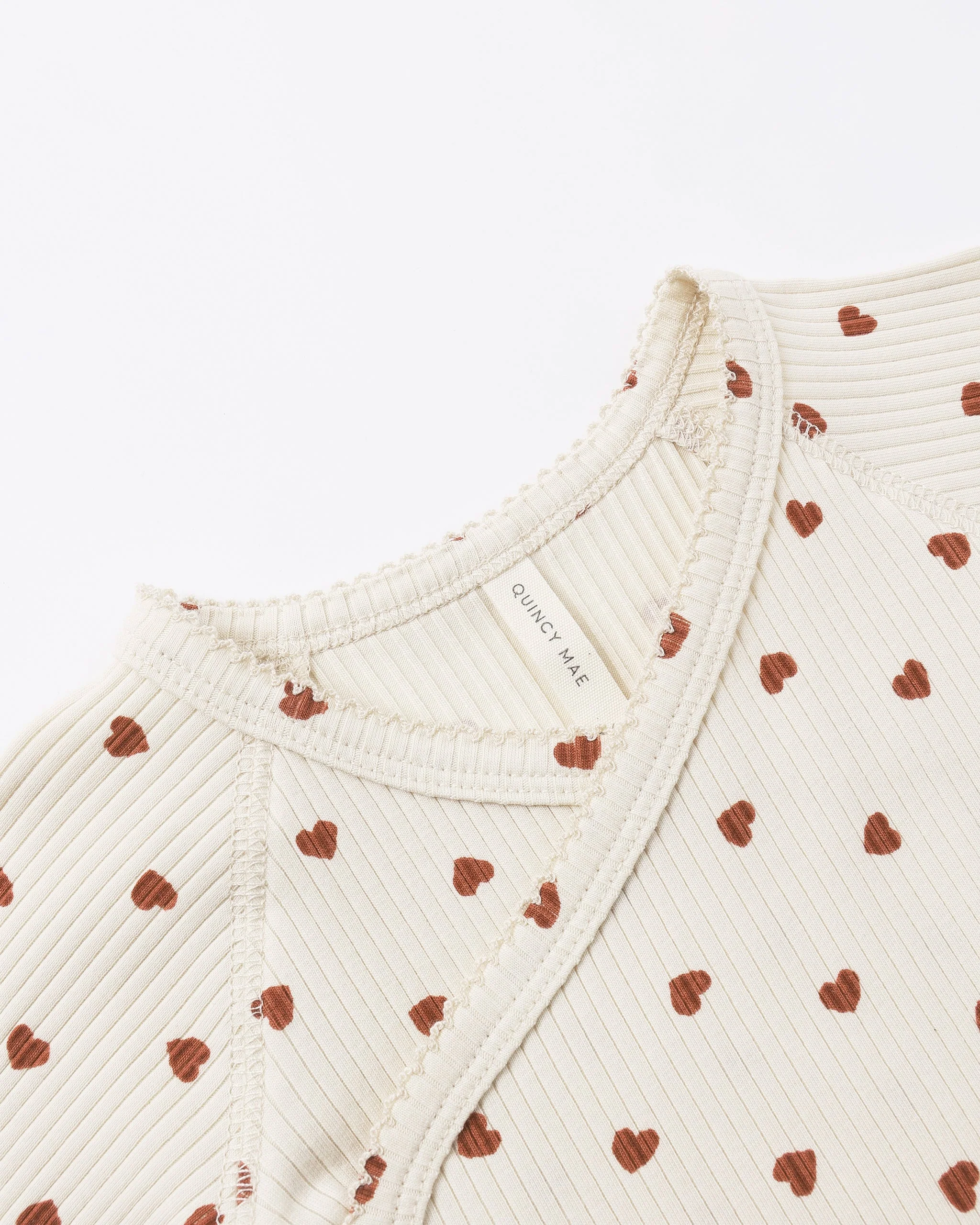 Side Snap Bodysuit Red Hearts - Image 4
