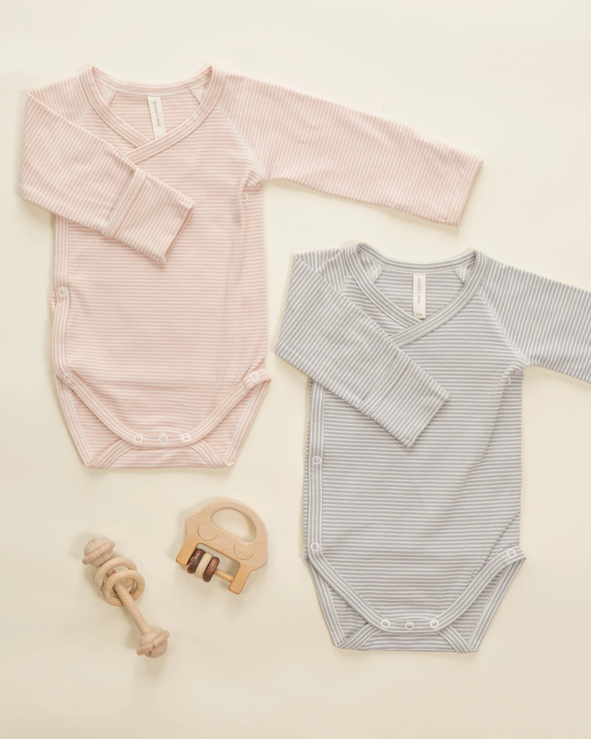 Side Snap Bodysuit Sage Micro Stripe - Image 4