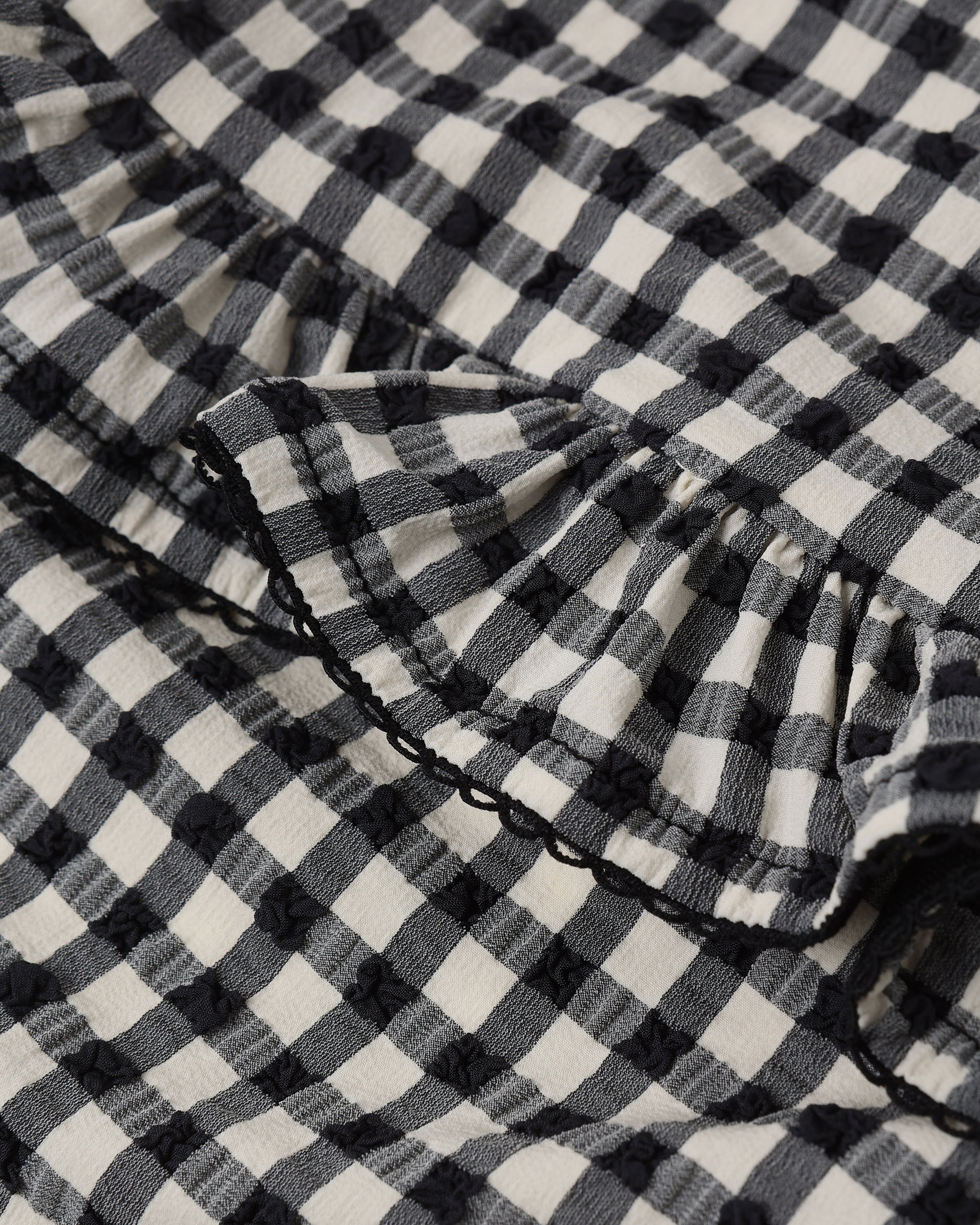 Skirted One-Piece Black Gingham - Image 6