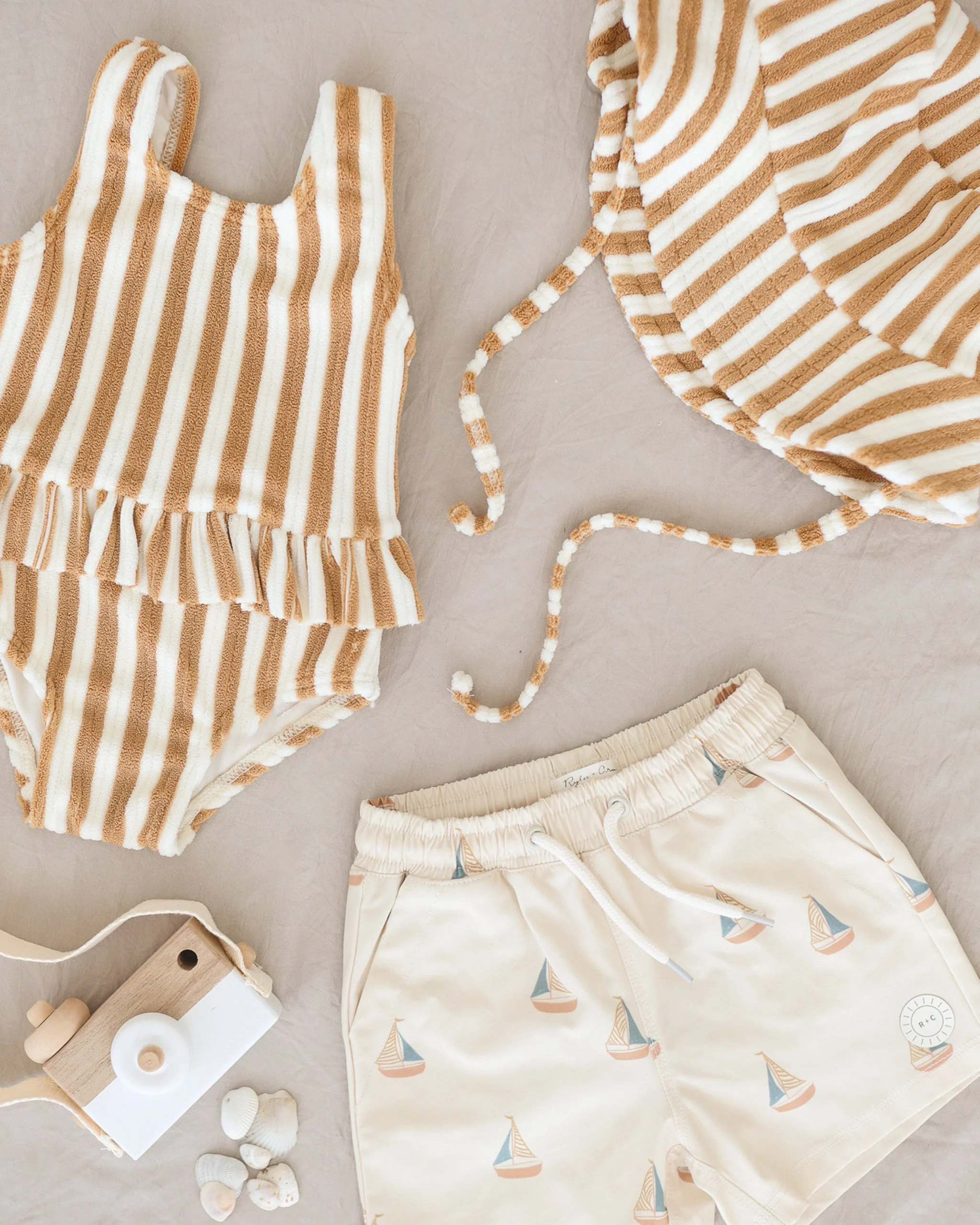 Skirted One-Piece || Marigold Stripe - Image 3