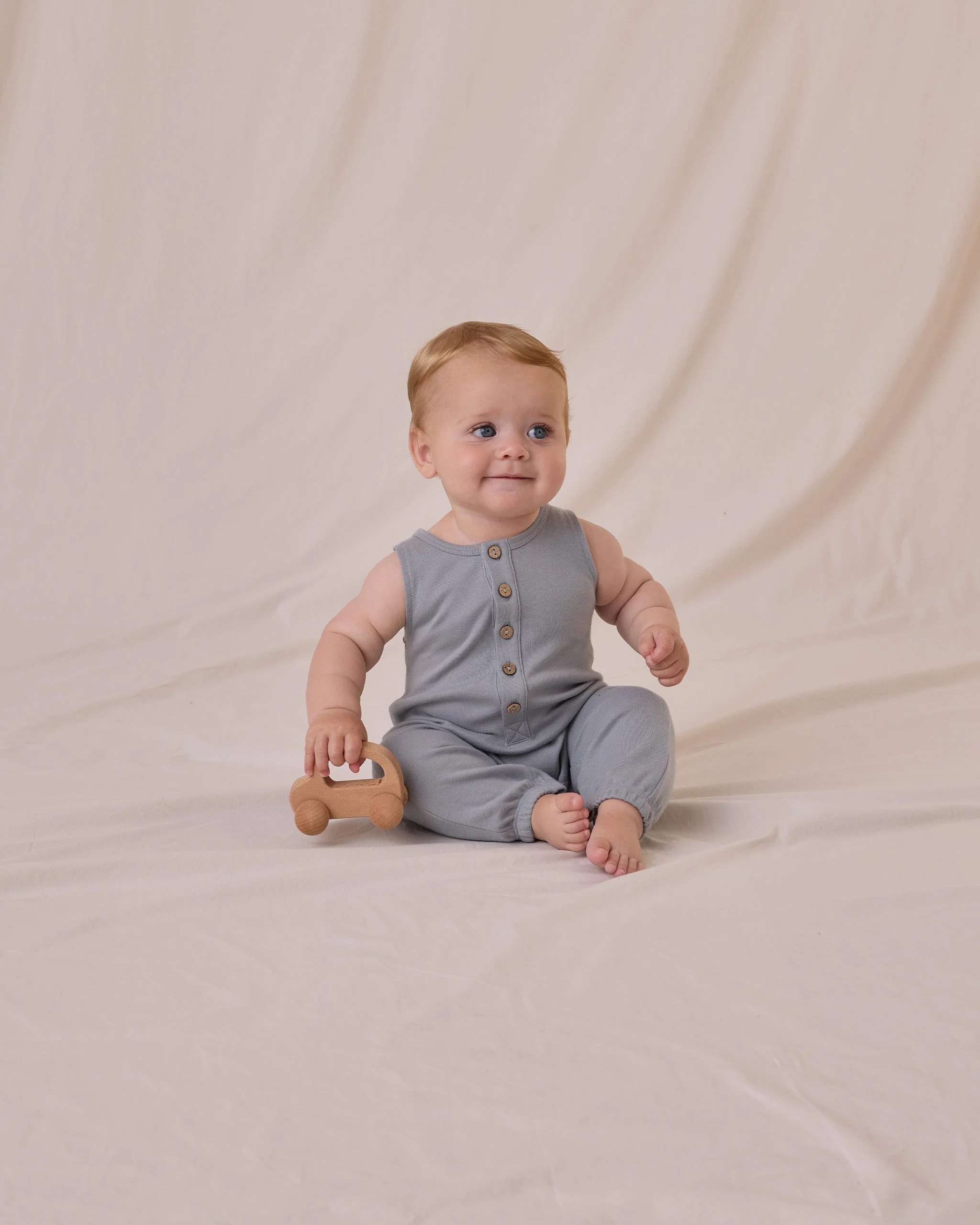 -Sleeveless Jumpsuit || Blue- - Image 3