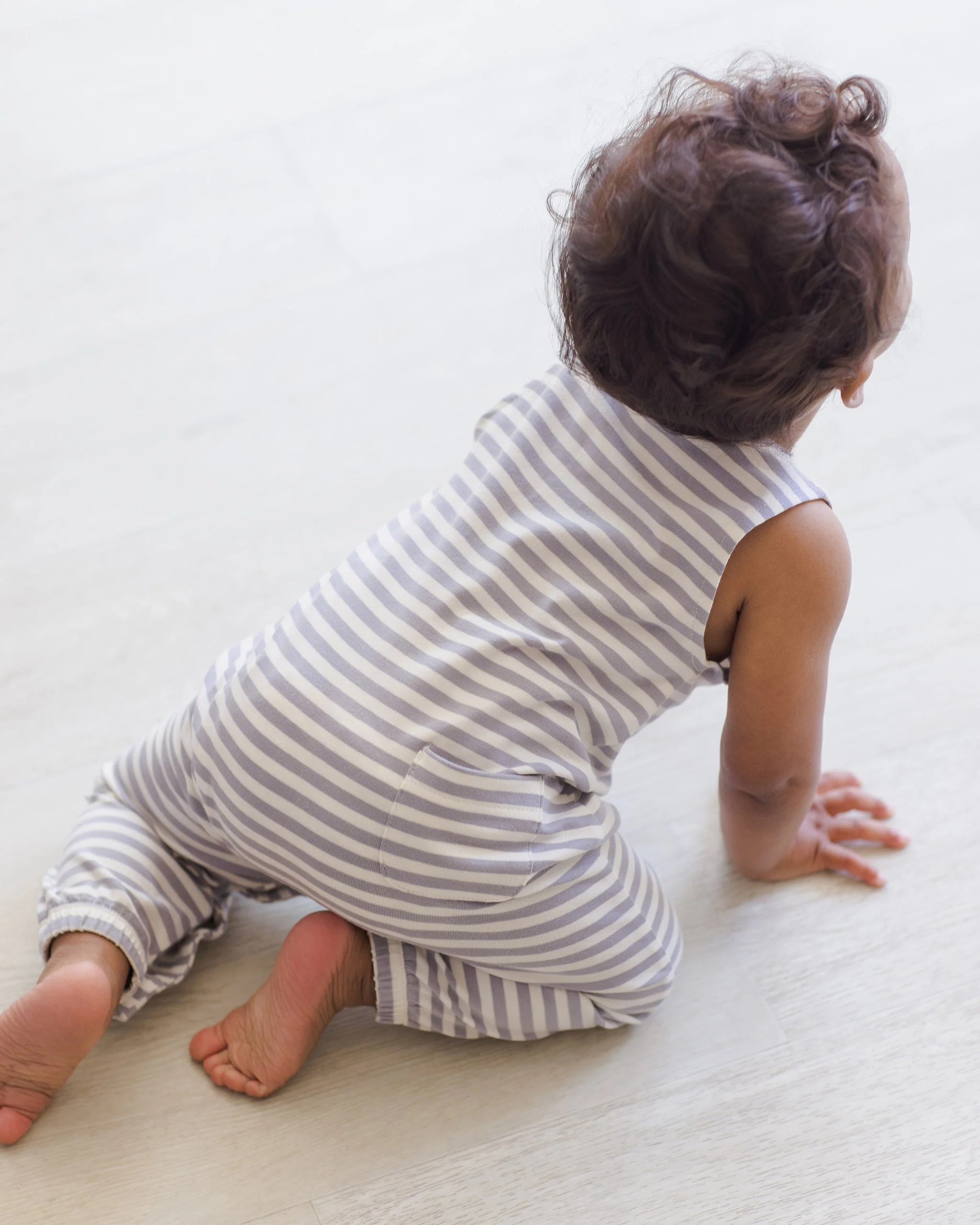 -Sleeveless Jumpsuit || Blue Stripe- - Image 4