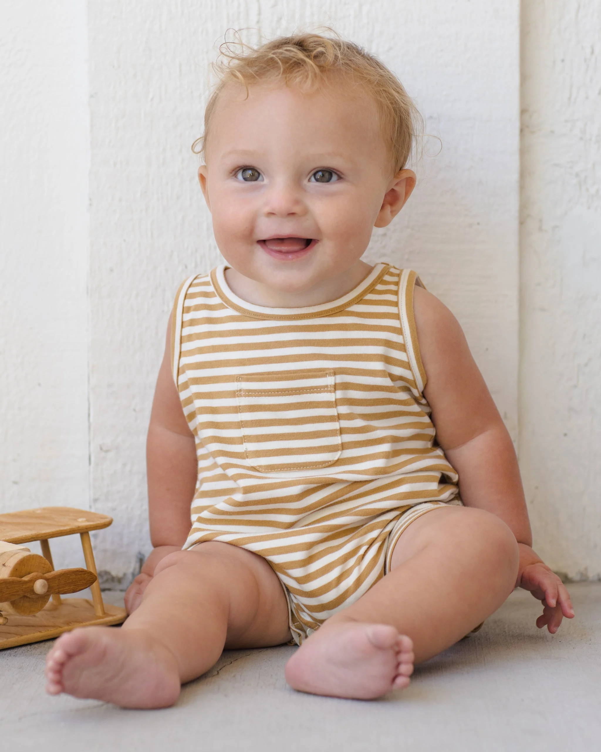 Sleeveless One-Piece Honey Stripe - Image 2