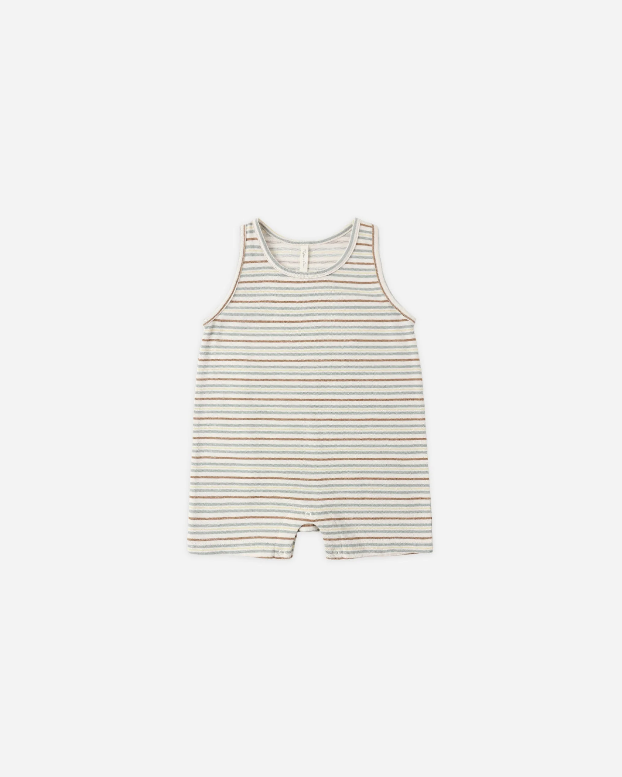 Sleeveless One-Piece Vintage Stripe