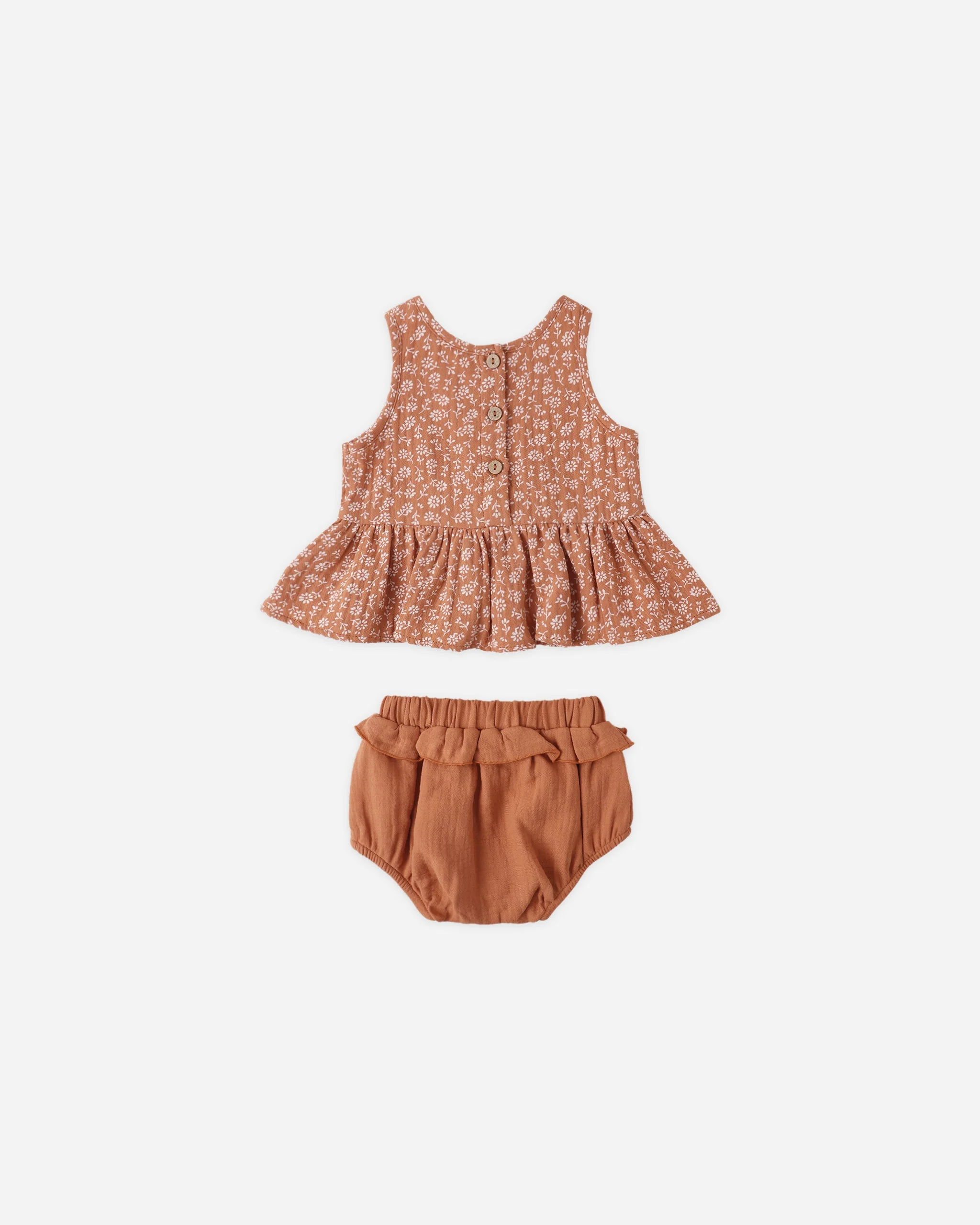 Sleeveless Peplum Set Poppy Floral - Image 2