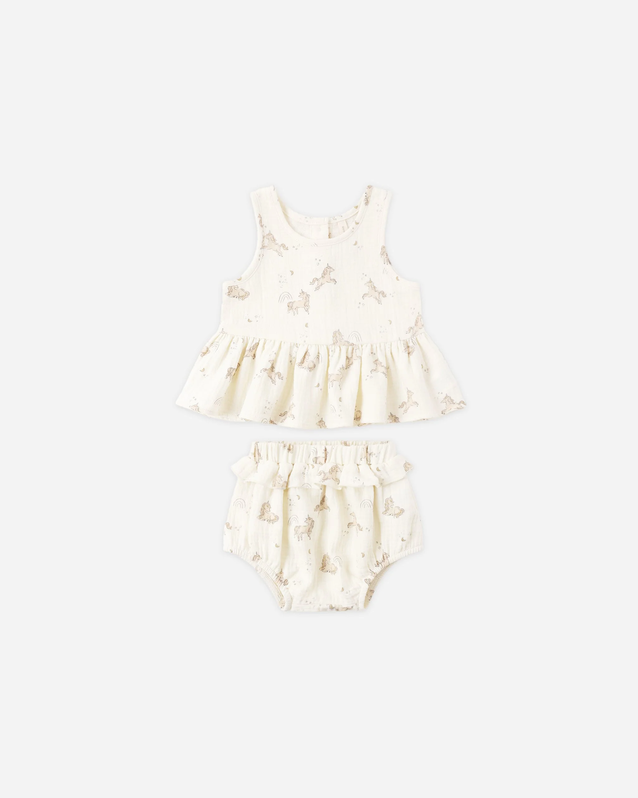 Sleeveless Peplum Set Unicorns