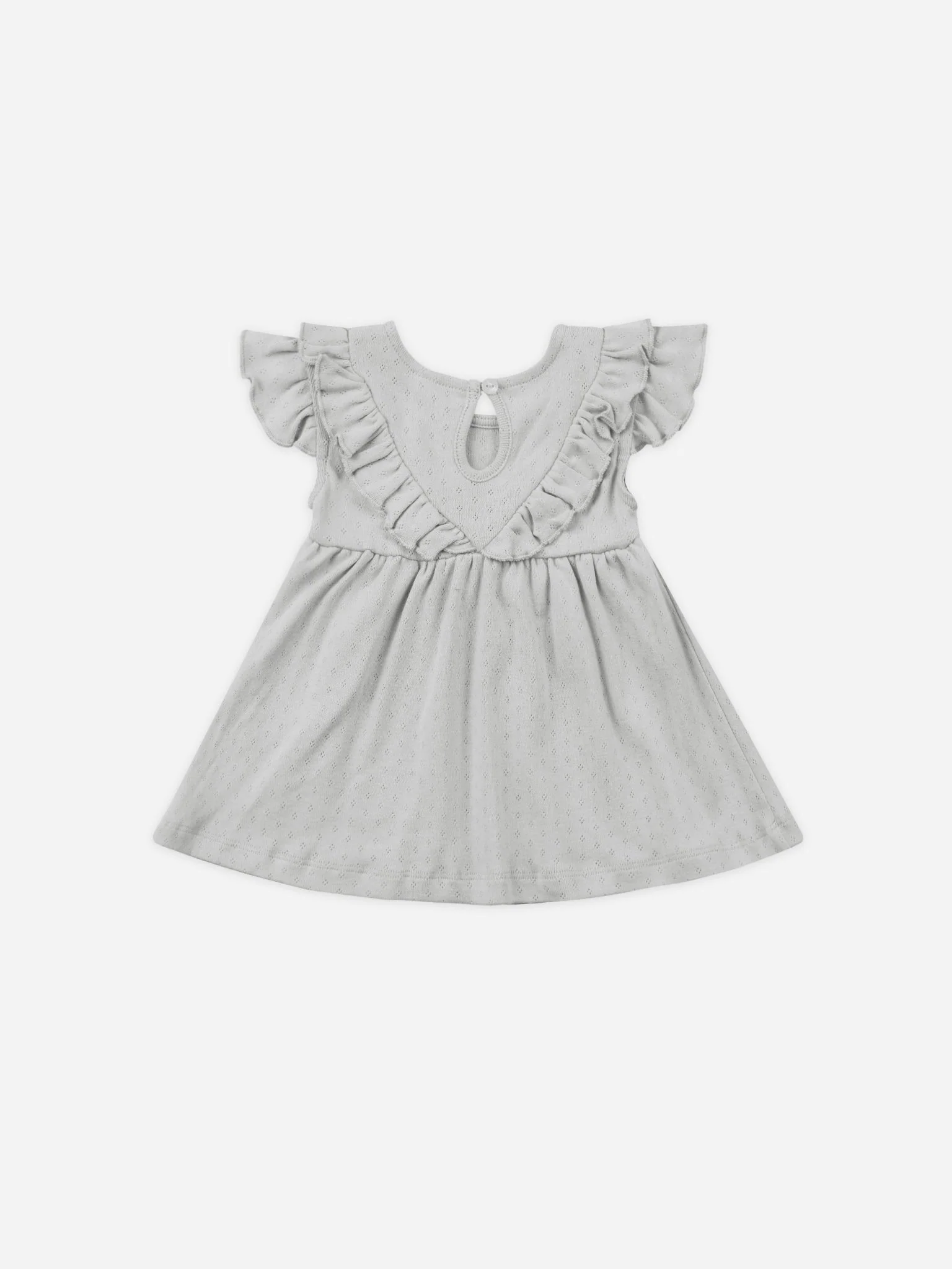 Sleeveless Ruffle V Dress || Cloud - Image 2