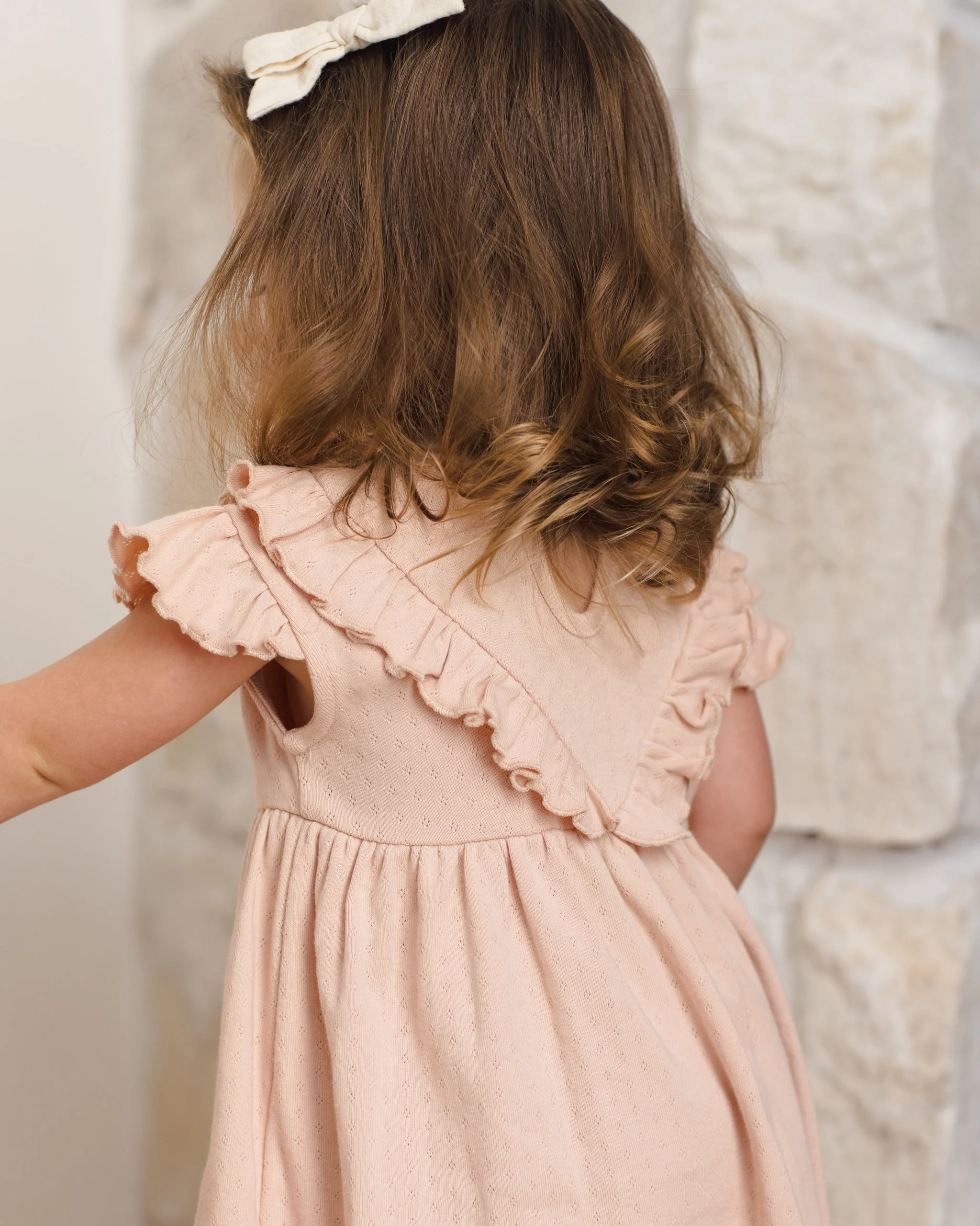 Sleeveless Ruffle V Dress Melon - Image 3