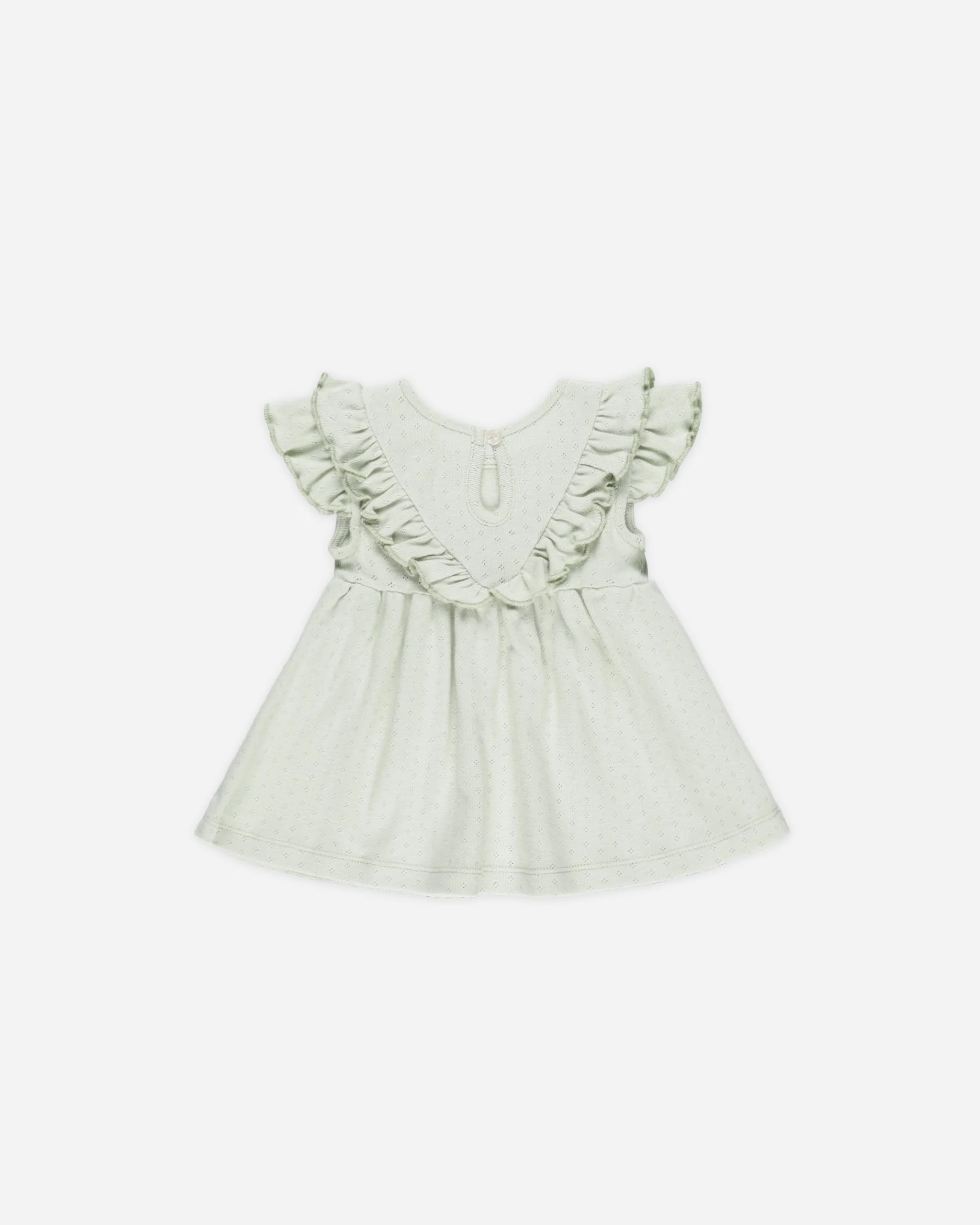 Sleeveless Ruffle V Dress || Mint - Image 2