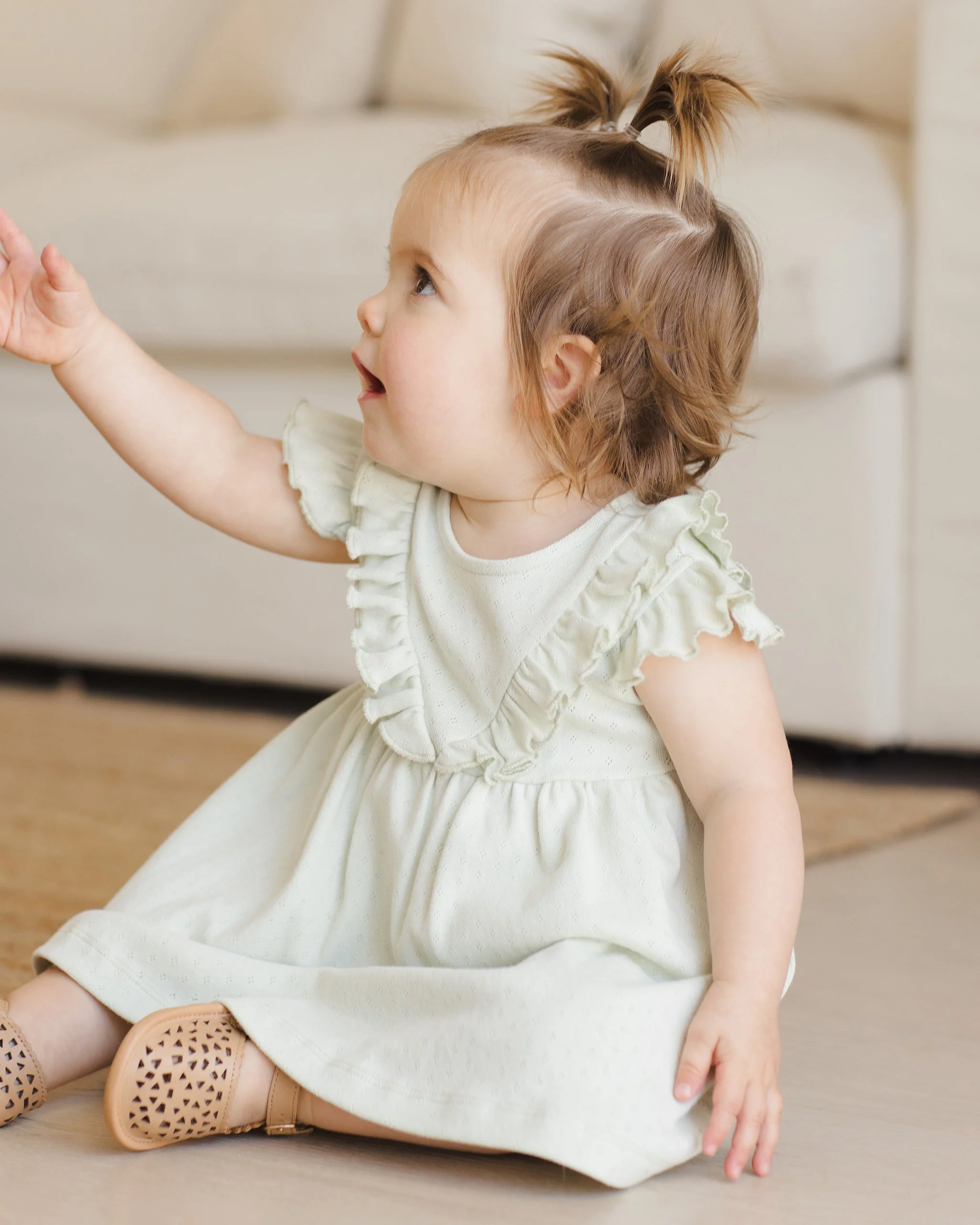 Sleeveless Ruffle V Dress || Mint - Image 3