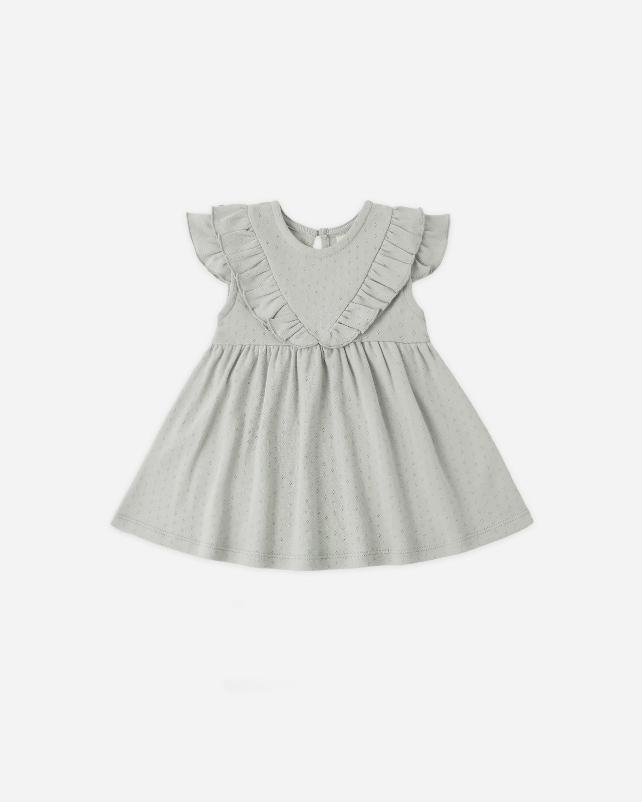 Sleeveless Ruffle V Dress Sage