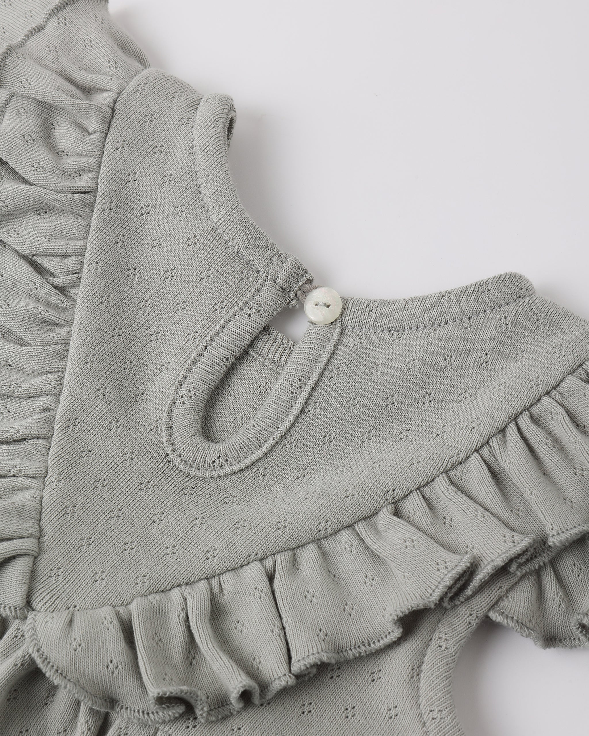 Sleeveless Ruffle V Dress Sage - Image 7