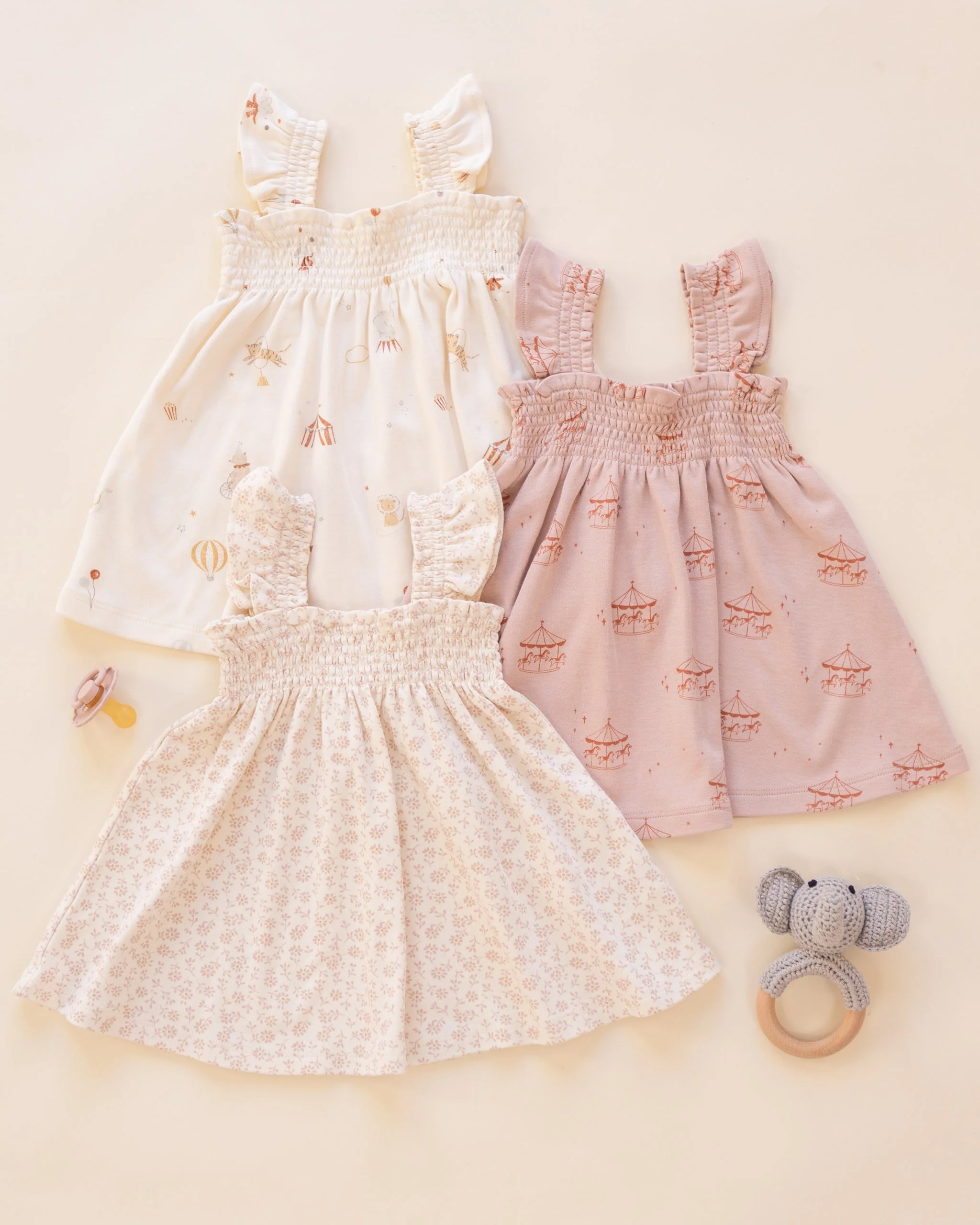 Smocked Jersey Dress Ditsy - Image 4