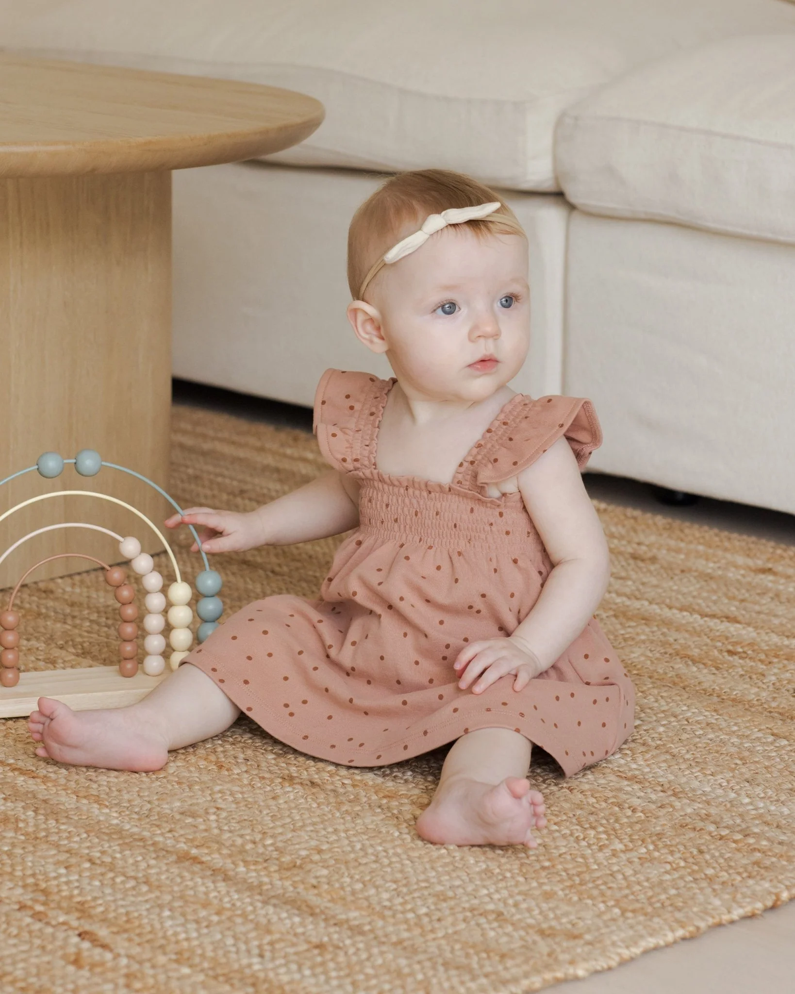 Smocked Jersey Dress || Polka Dot* - Image 2
