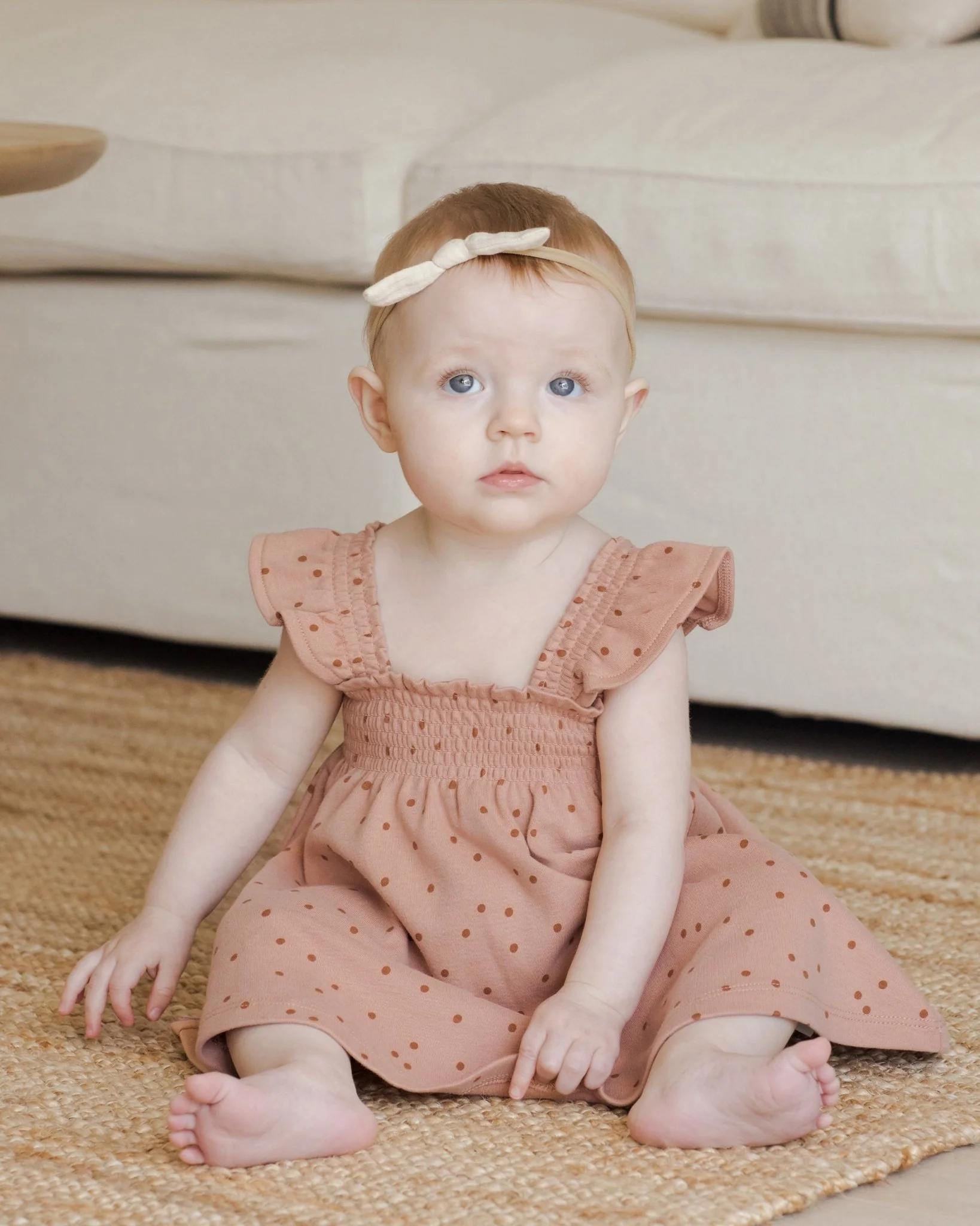 Smocked Jersey Dress || Polka Dot* - Image 3
