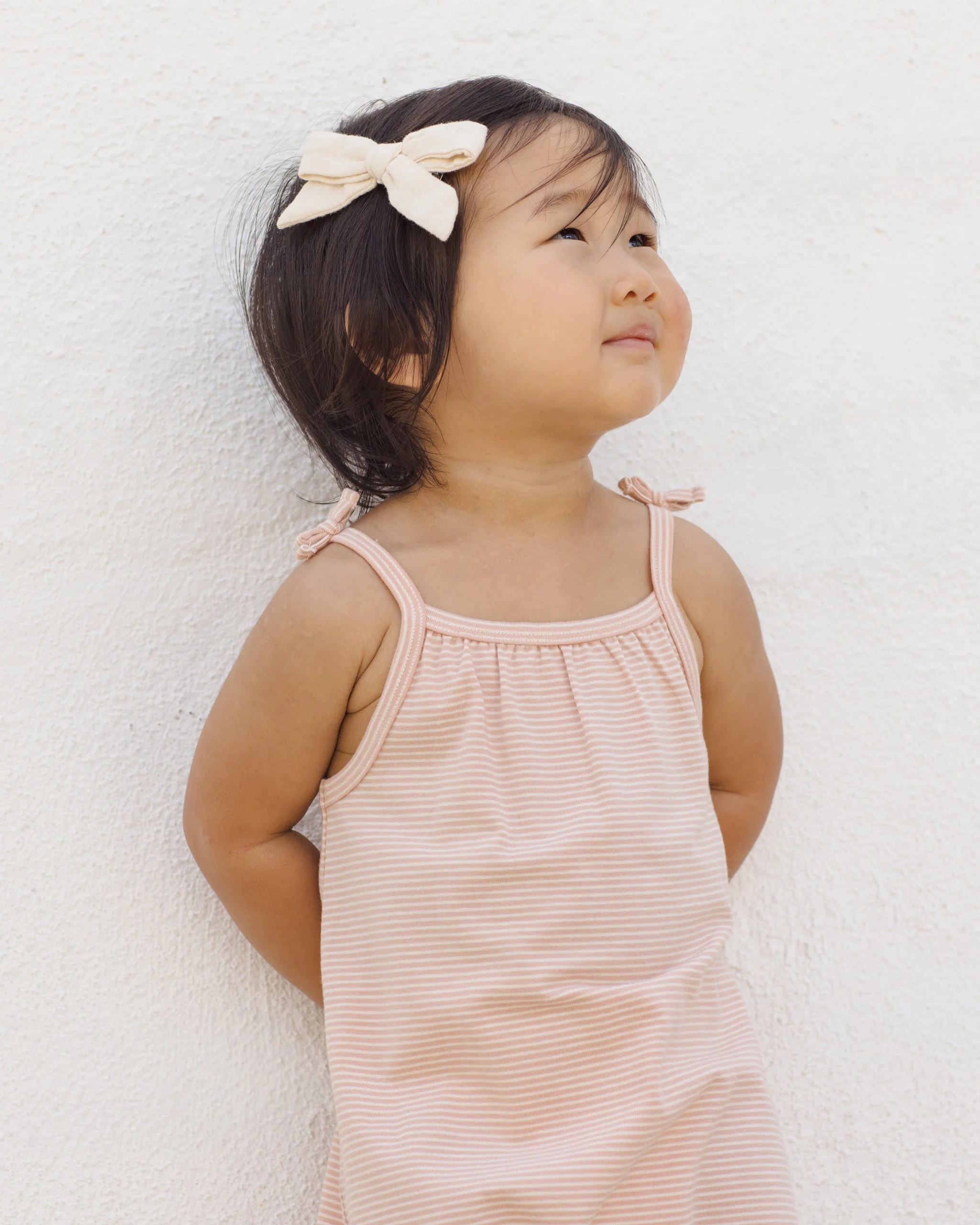 Smocked Jumpsuit Melon Micro Stripe - Image 3
