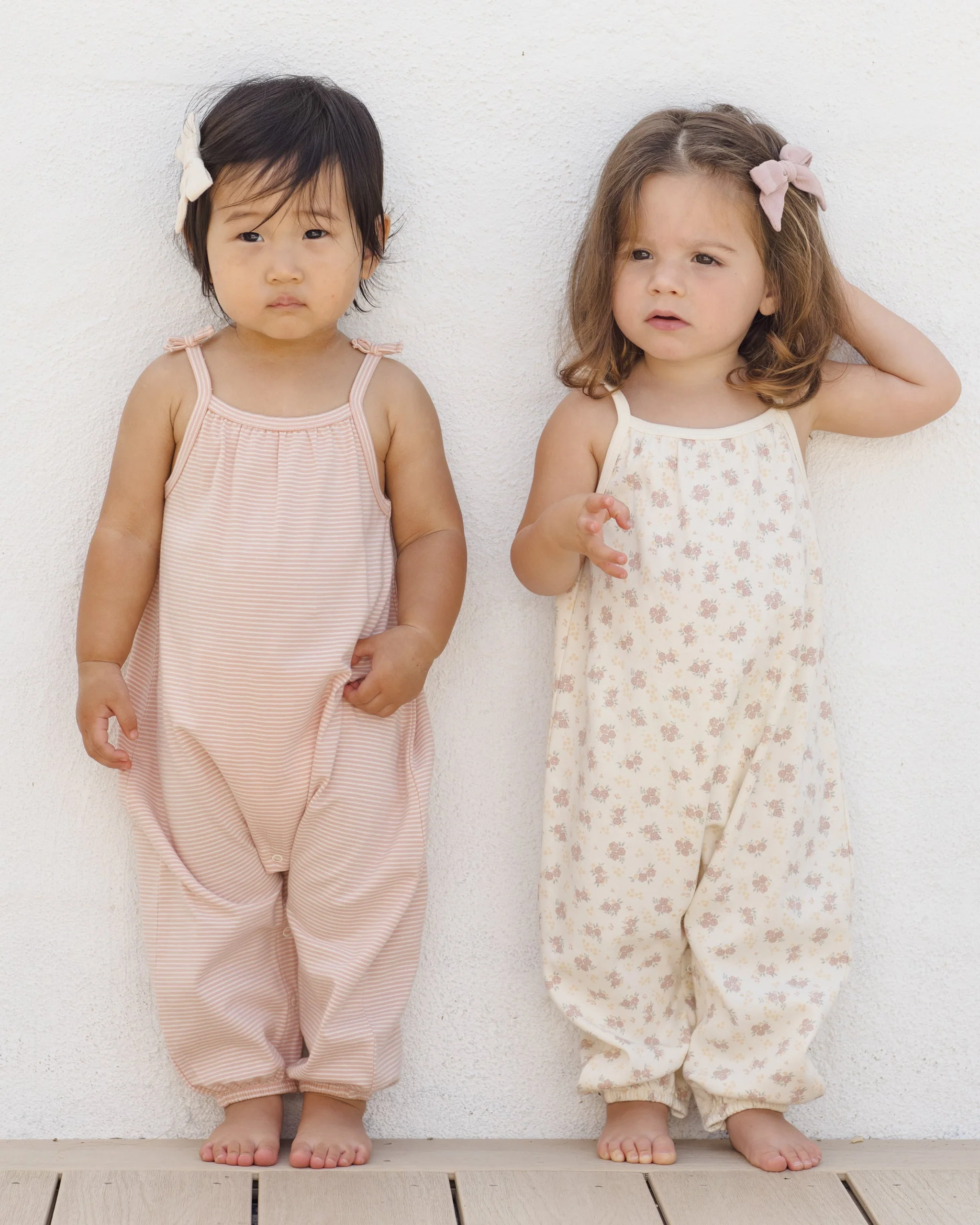 Smocked Jumpsuit Melon Micro Stripe - Image 5