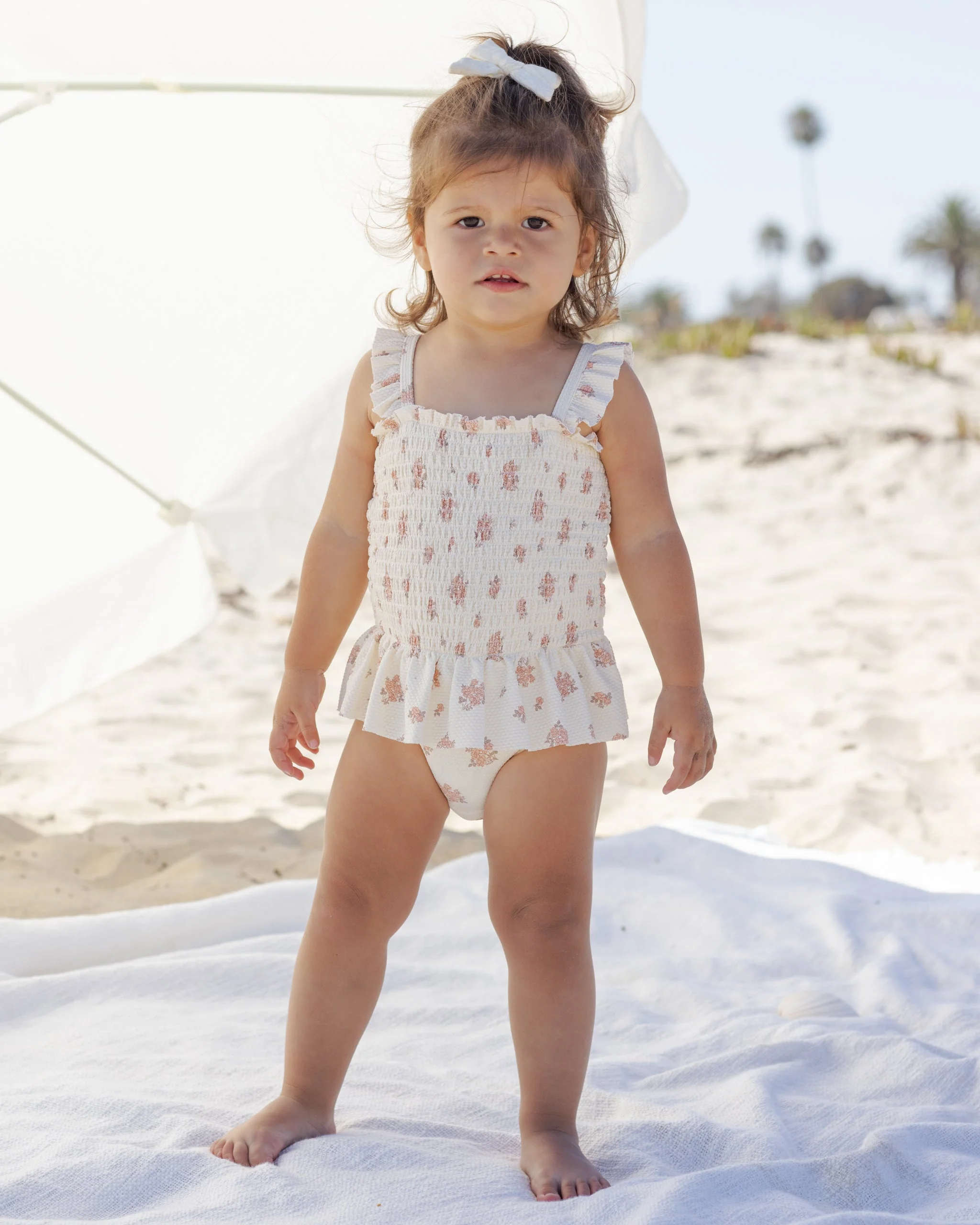 Smocked One-Piece Swimsuit Garden Rose - Image 2