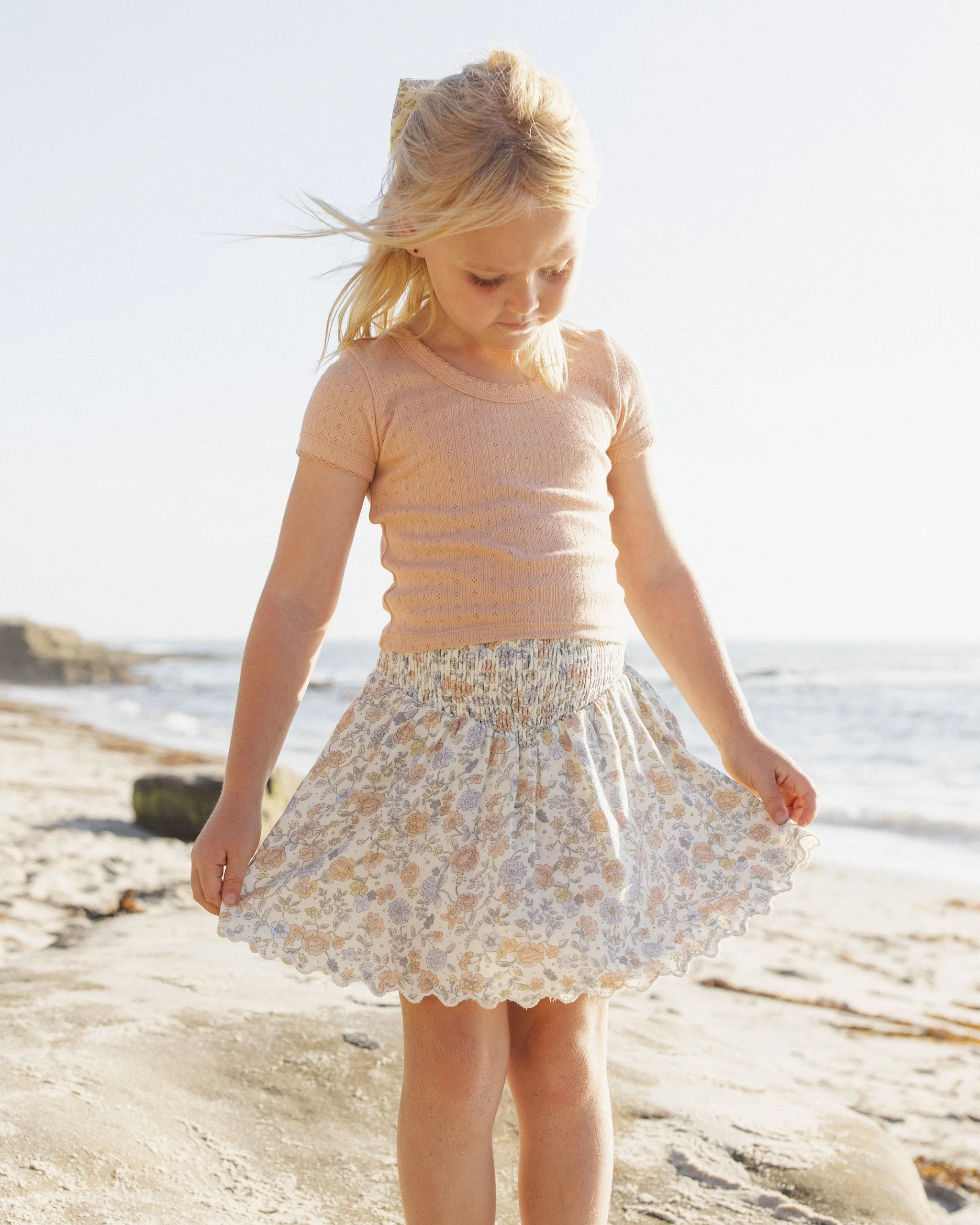 Smocked V Mini Skirt Bloom - Image 4