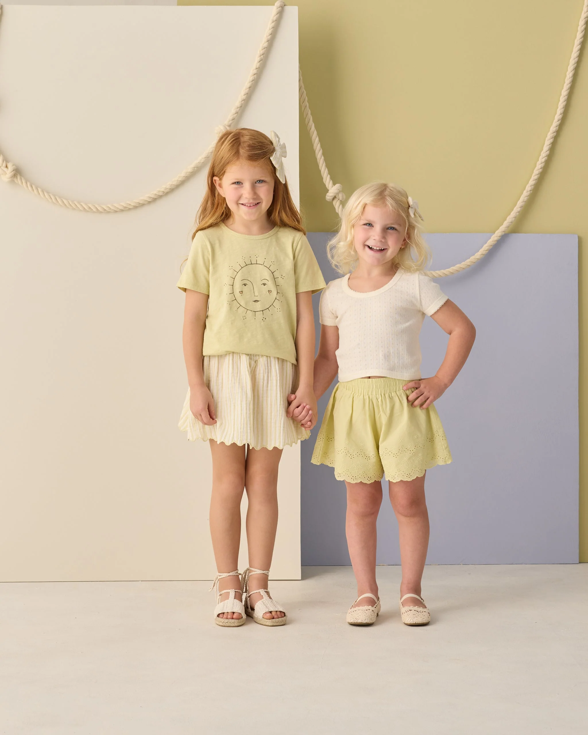 Smocked V Mini Skirt Citron Stripe - Image 5