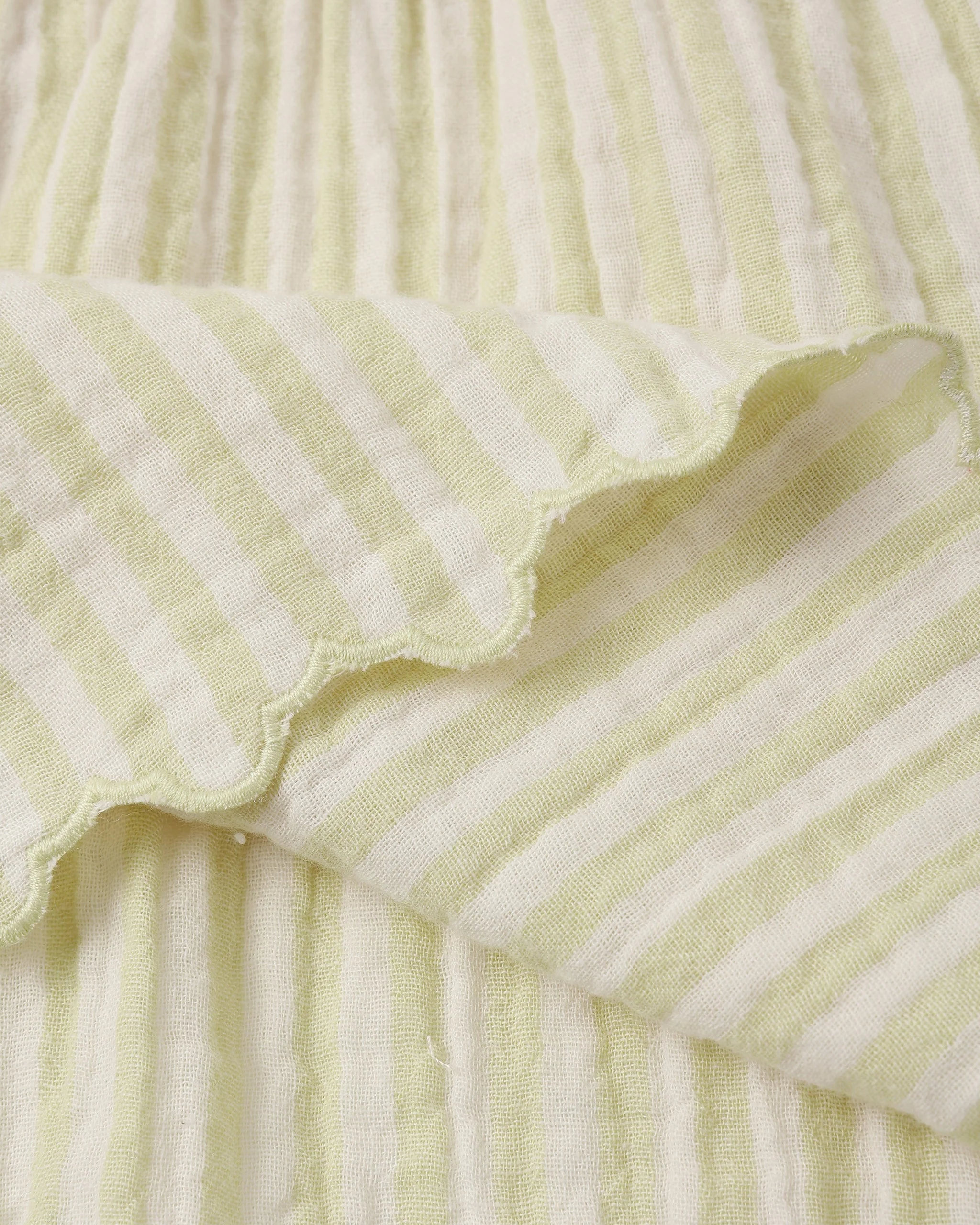 Smocked V Mini Skirt Citron Stripe - Image 8