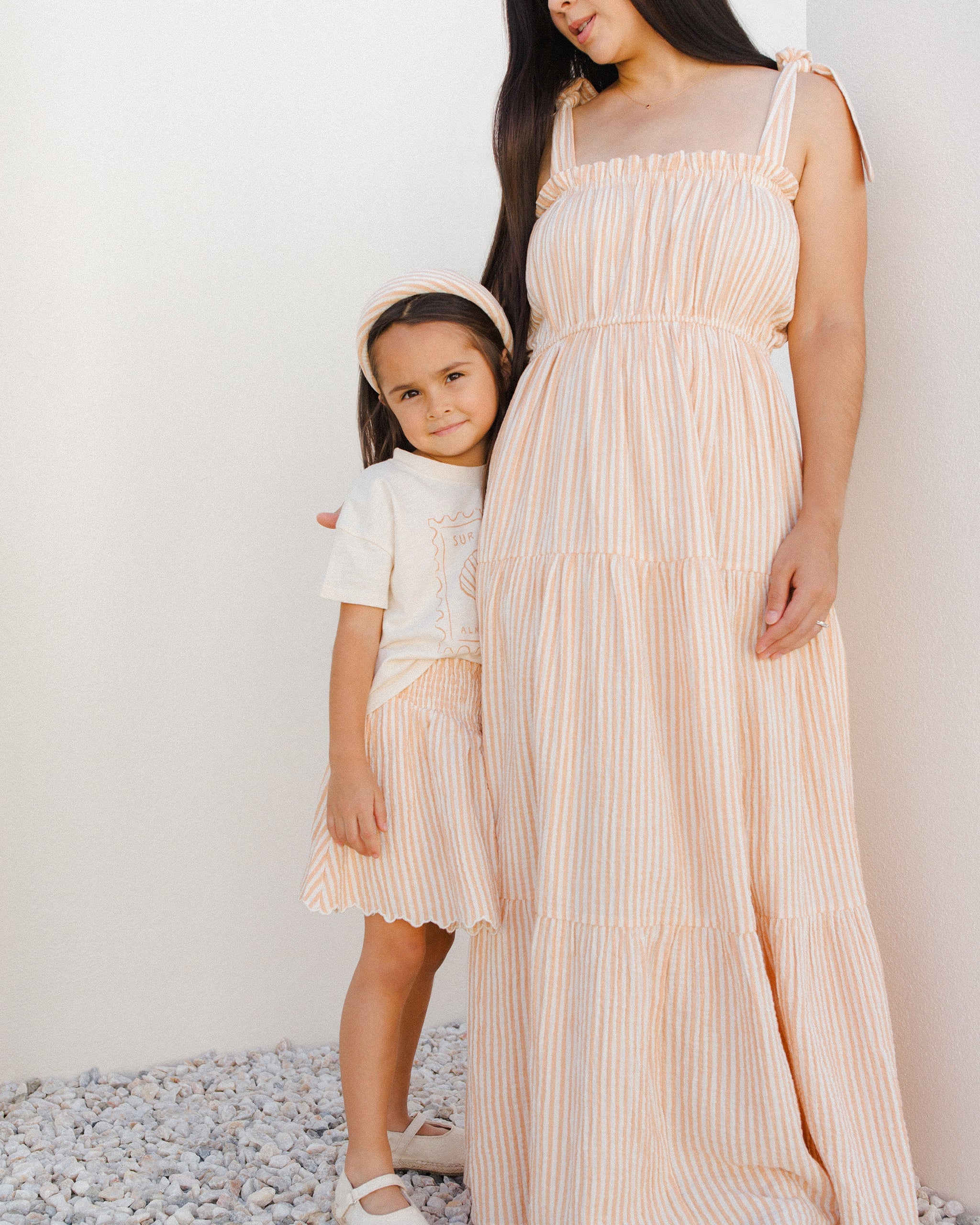 Smocked V Mini Skirt || Grapefruit Stripe - Image 6