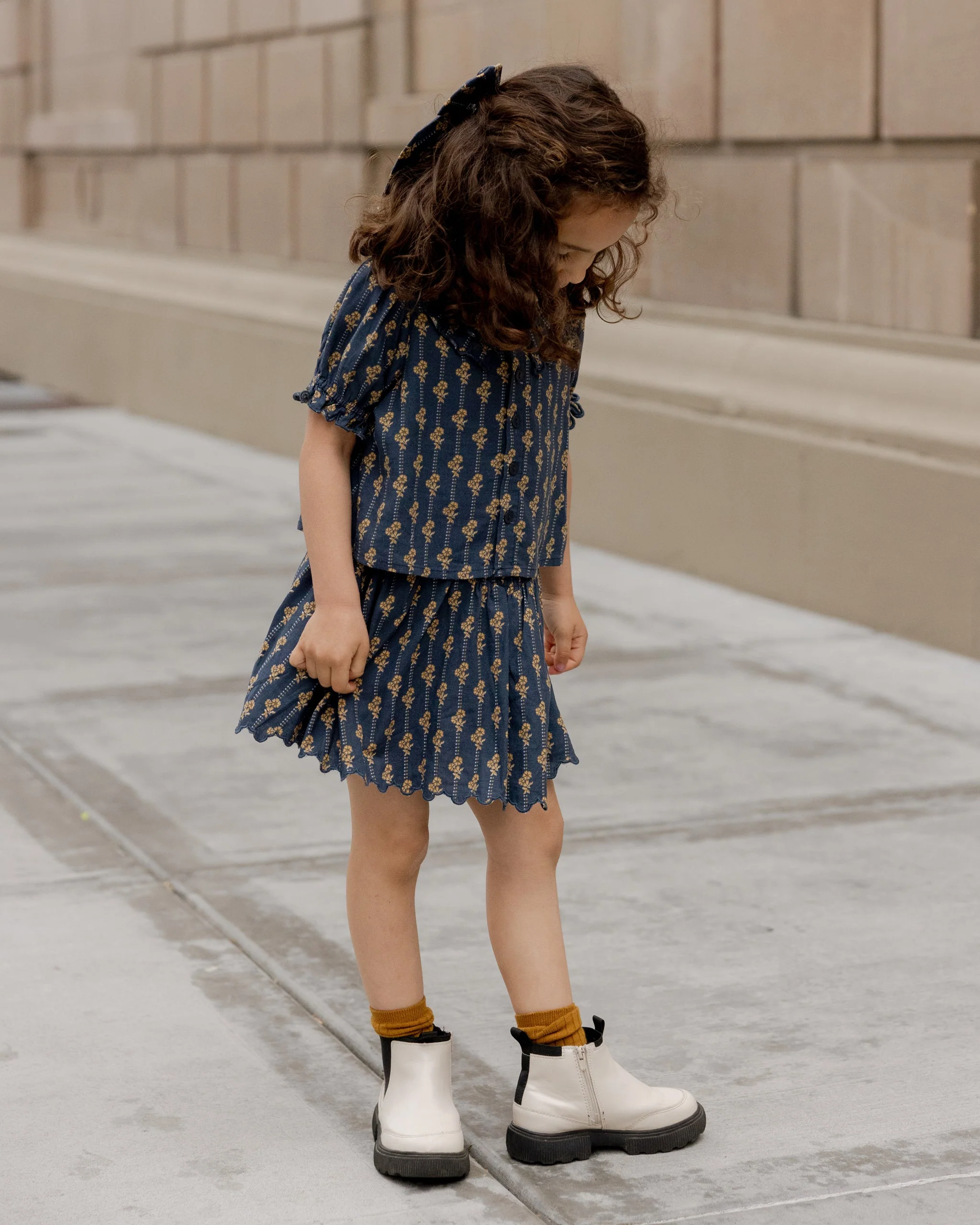 Smocked V Mini Skirt || Vintage Bloom - Image 2