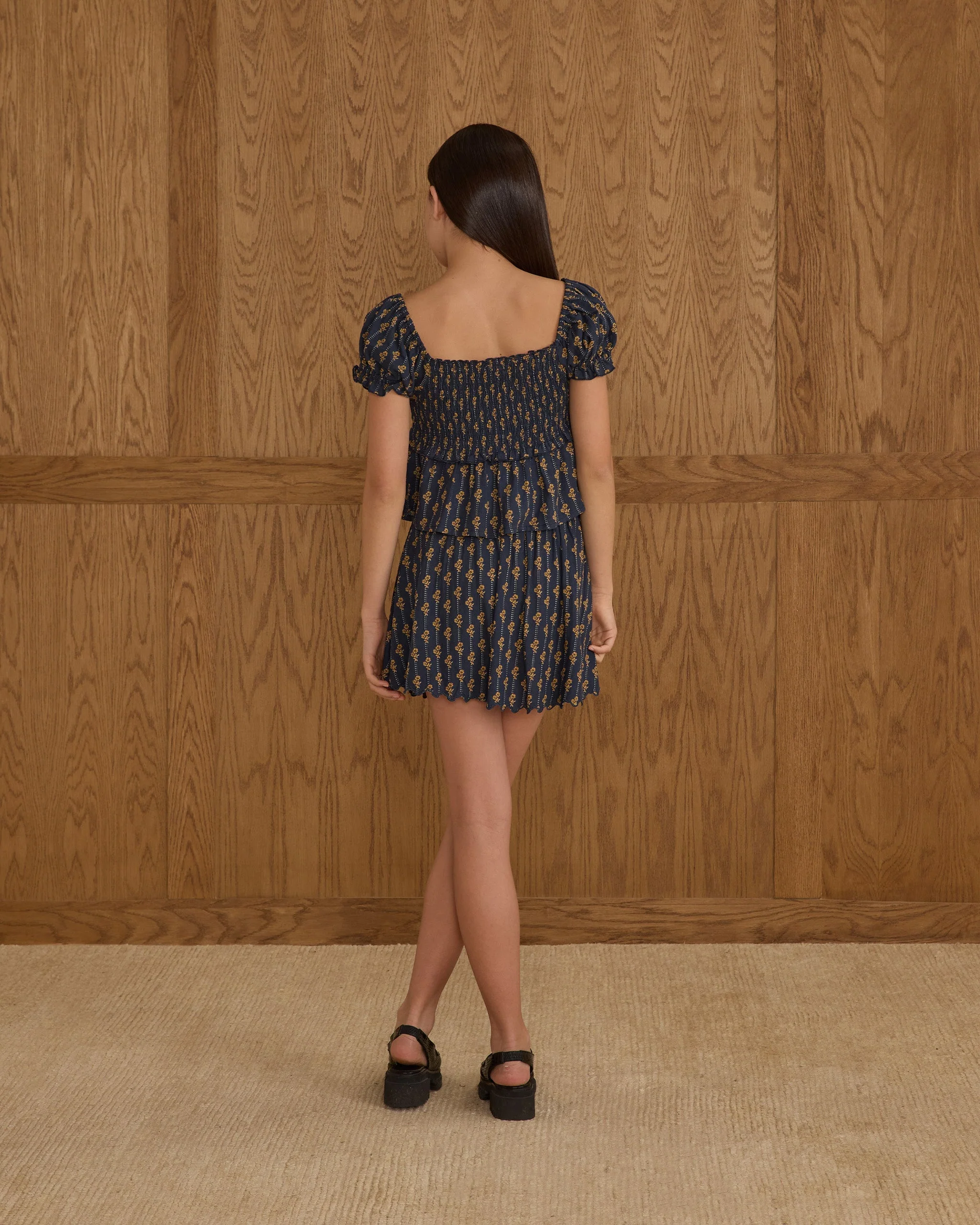 Smocked V Mini Skirt | Vintage Bloom Teen* - Image 2