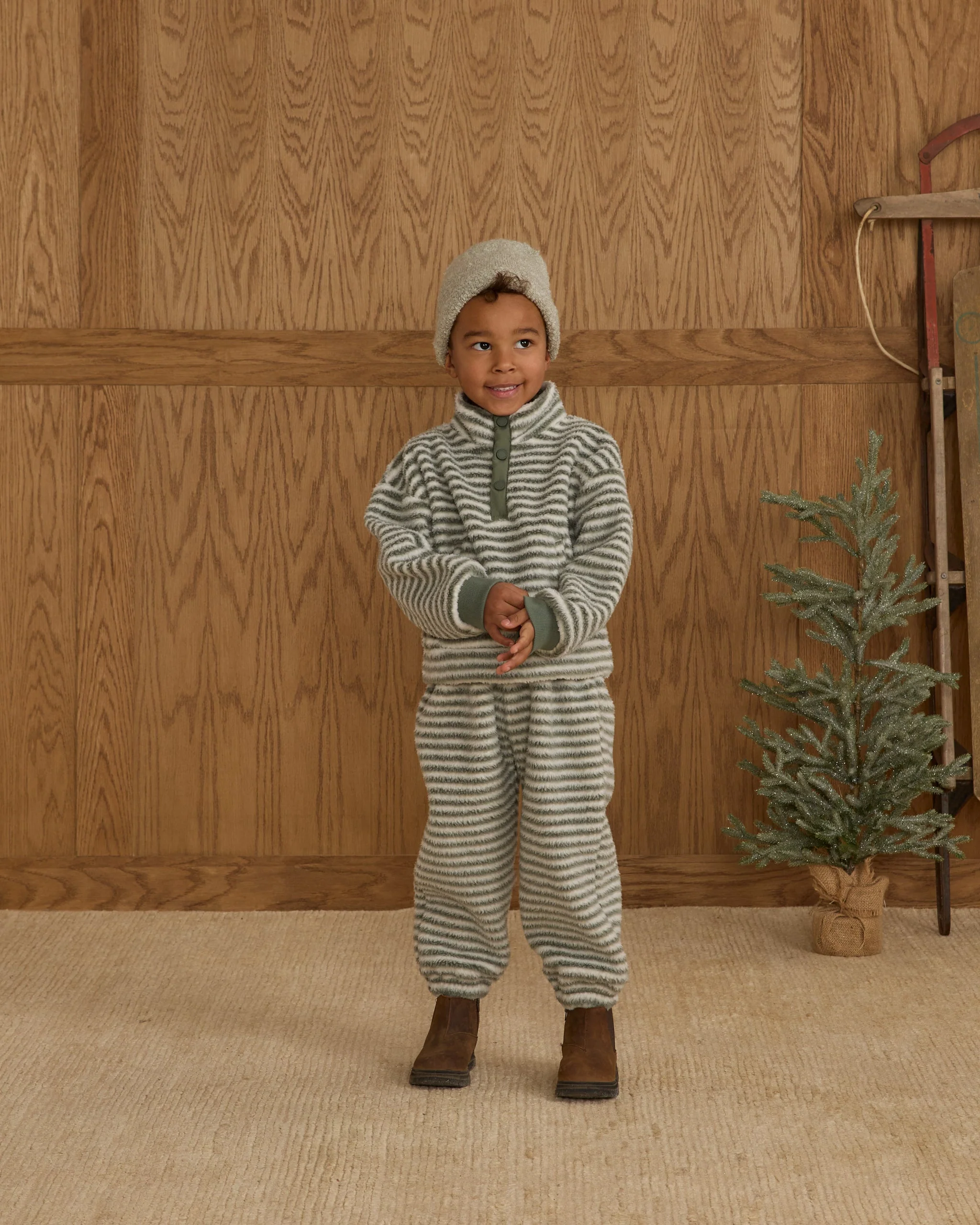 Snap Pullover || Evergreen Stripe - Image 5