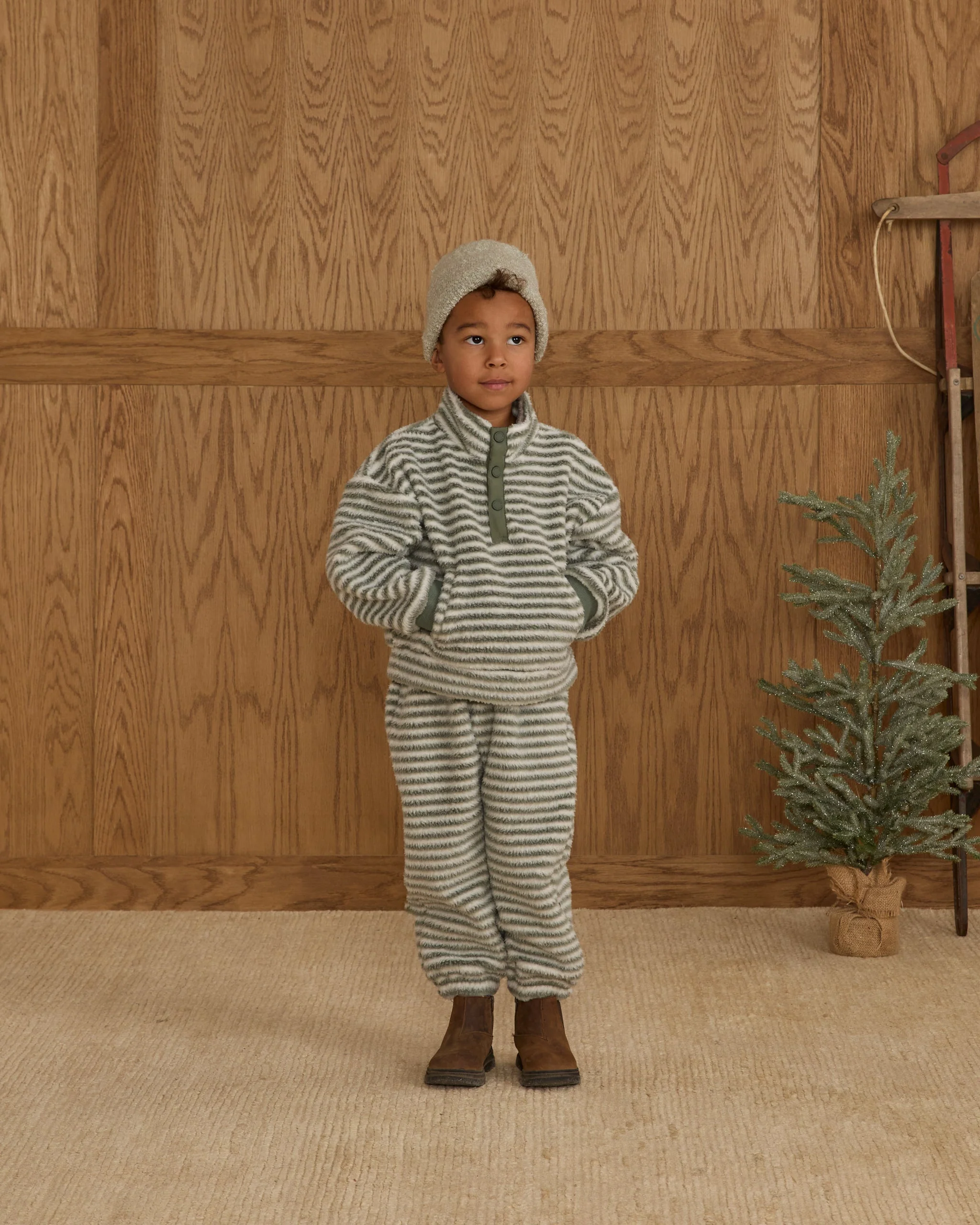Snap Pullover || Evergreen Stripe - Image 6