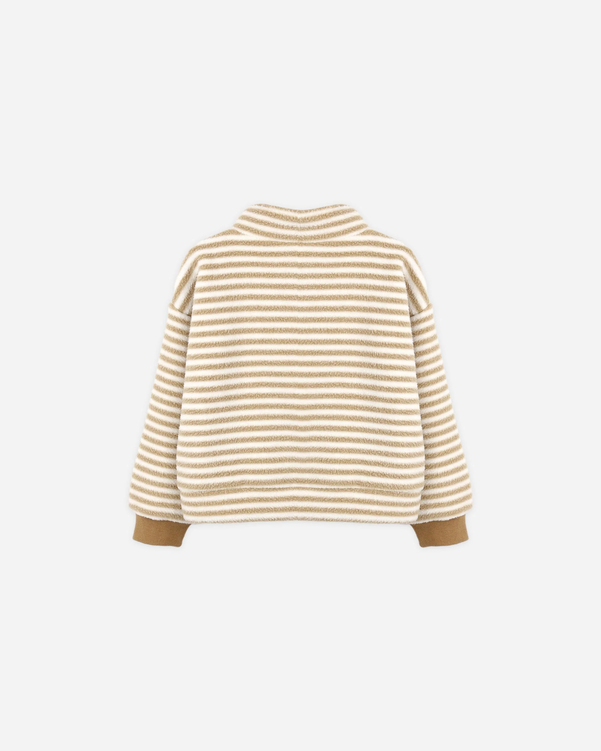 Snap Pullover || Toffee Stripe - Image 2