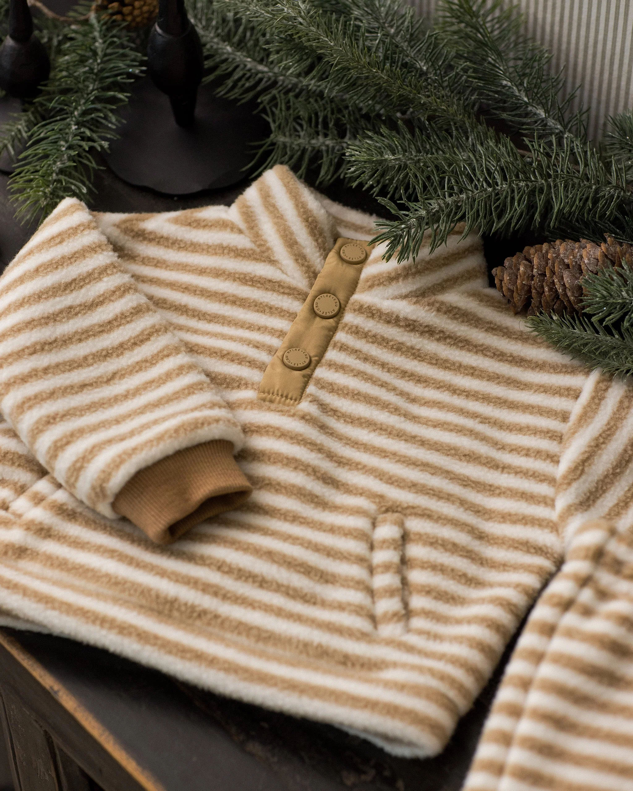 Snap Pullover || Toffee Stripe - Image 5