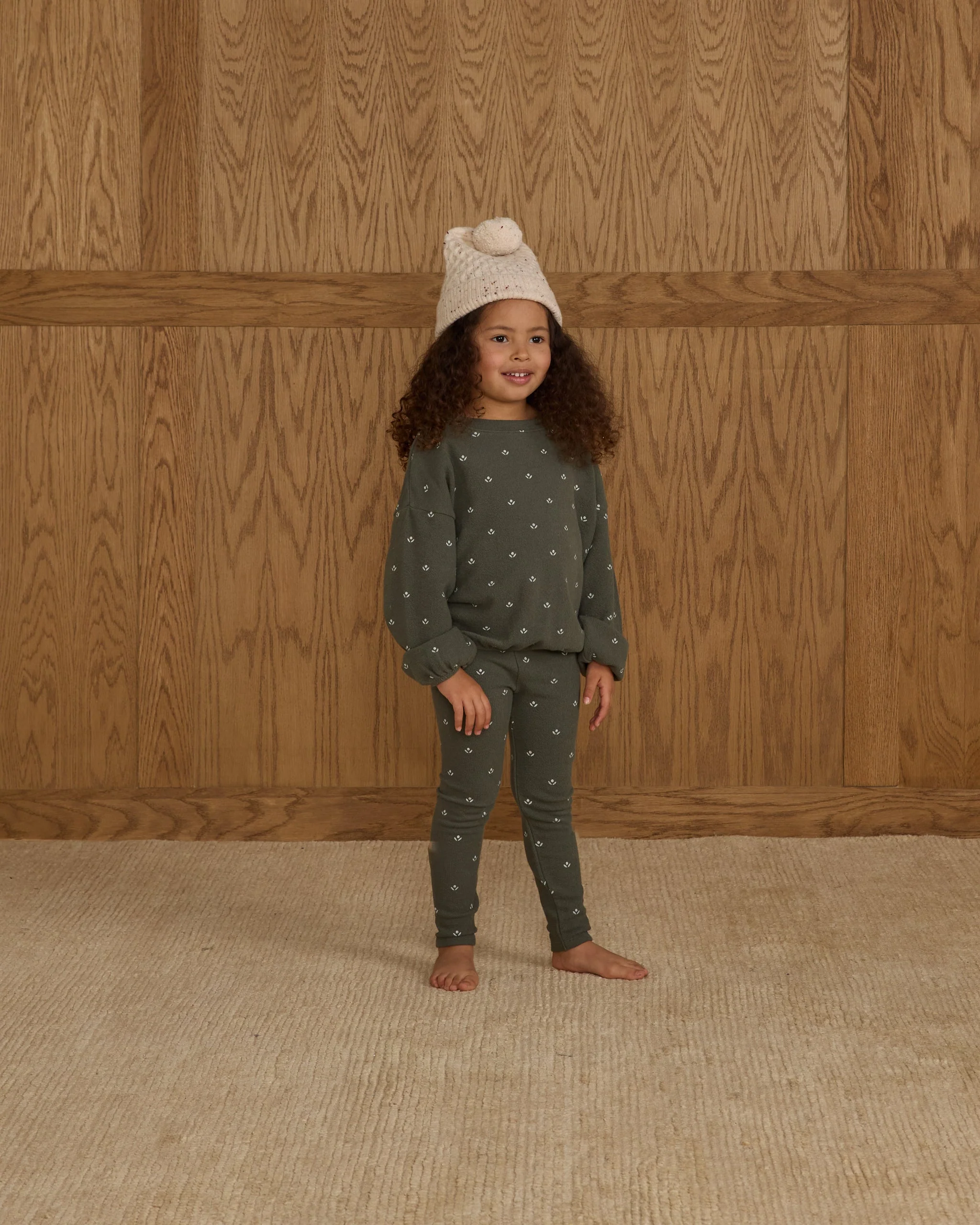 Spongey Knit Set || Evergreen Ditsy - Image 4