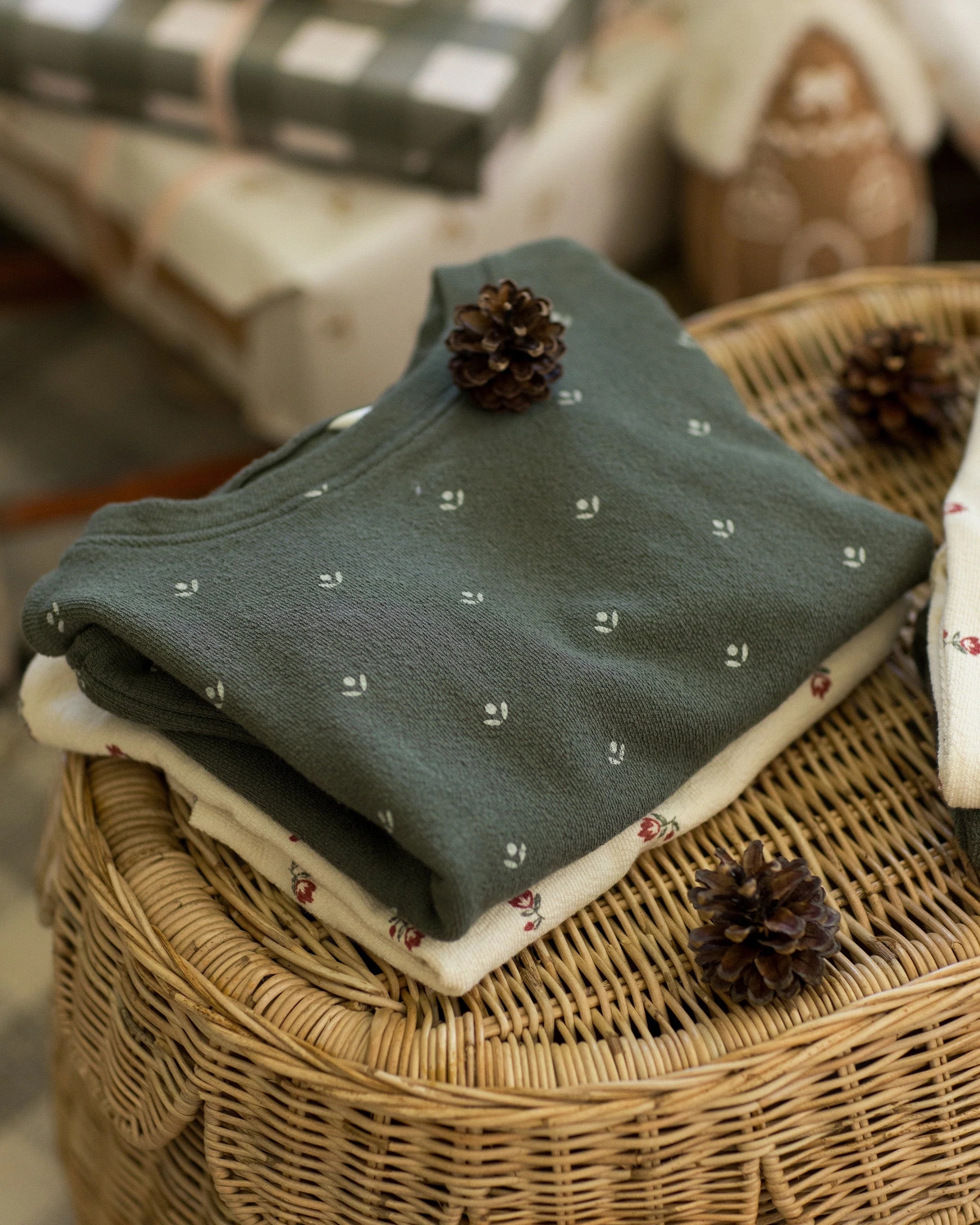 Spongey Knit Set || Evergreen Ditsy - Image 5