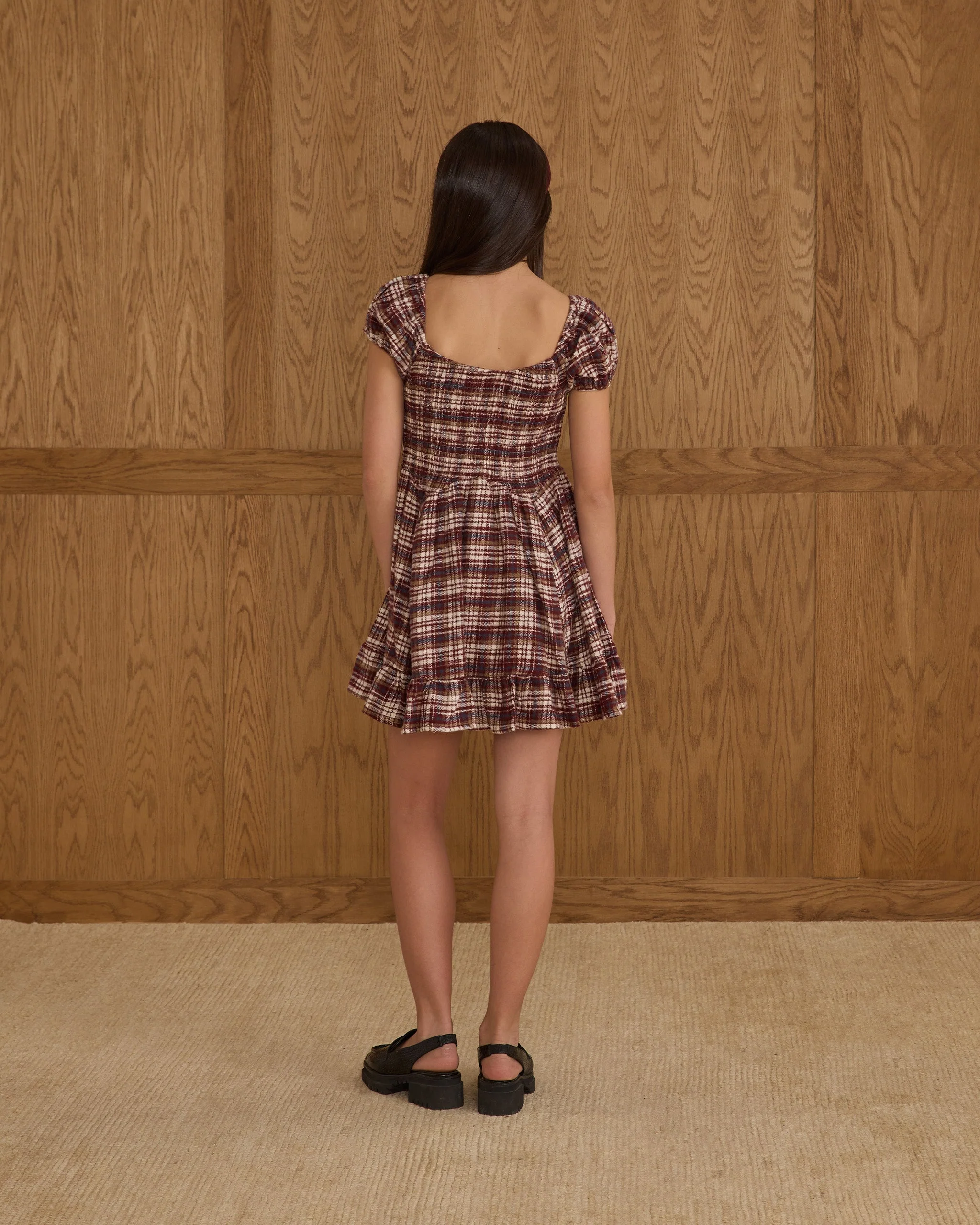 Stella Dress || Burgundy Plaid Teen - Image 2