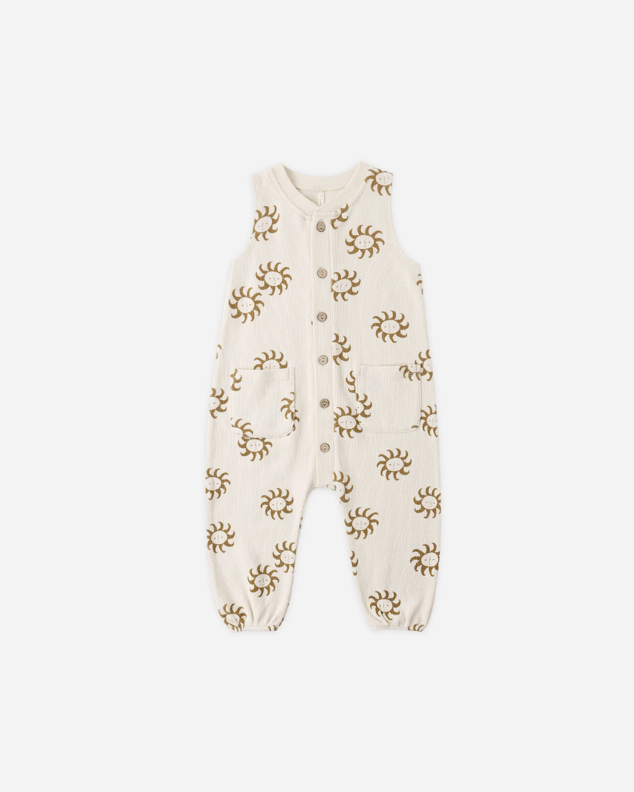 Summer Waffle Jumpsuit Sunny
